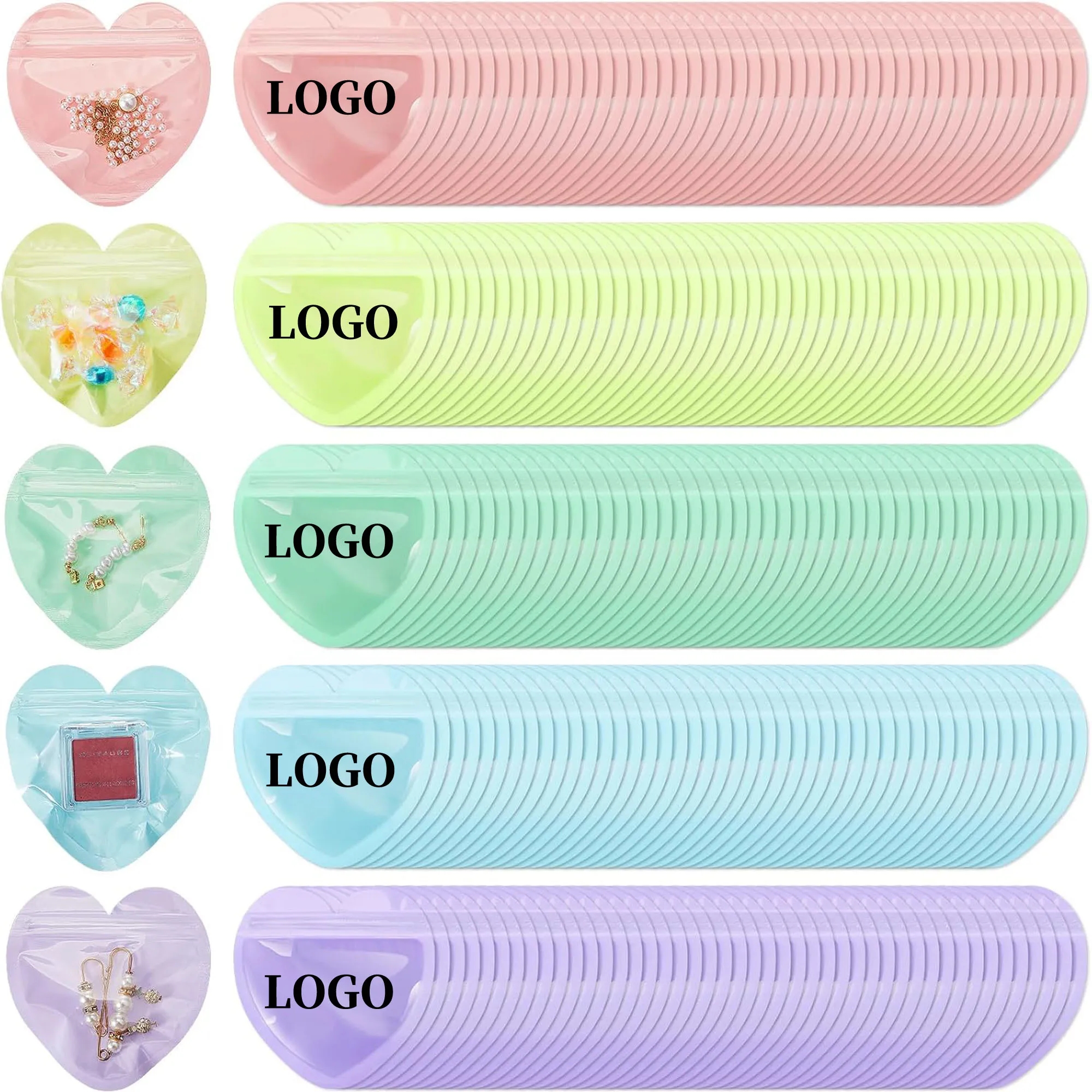 Heart Shape Jewelry Gift Packaging Bags 9