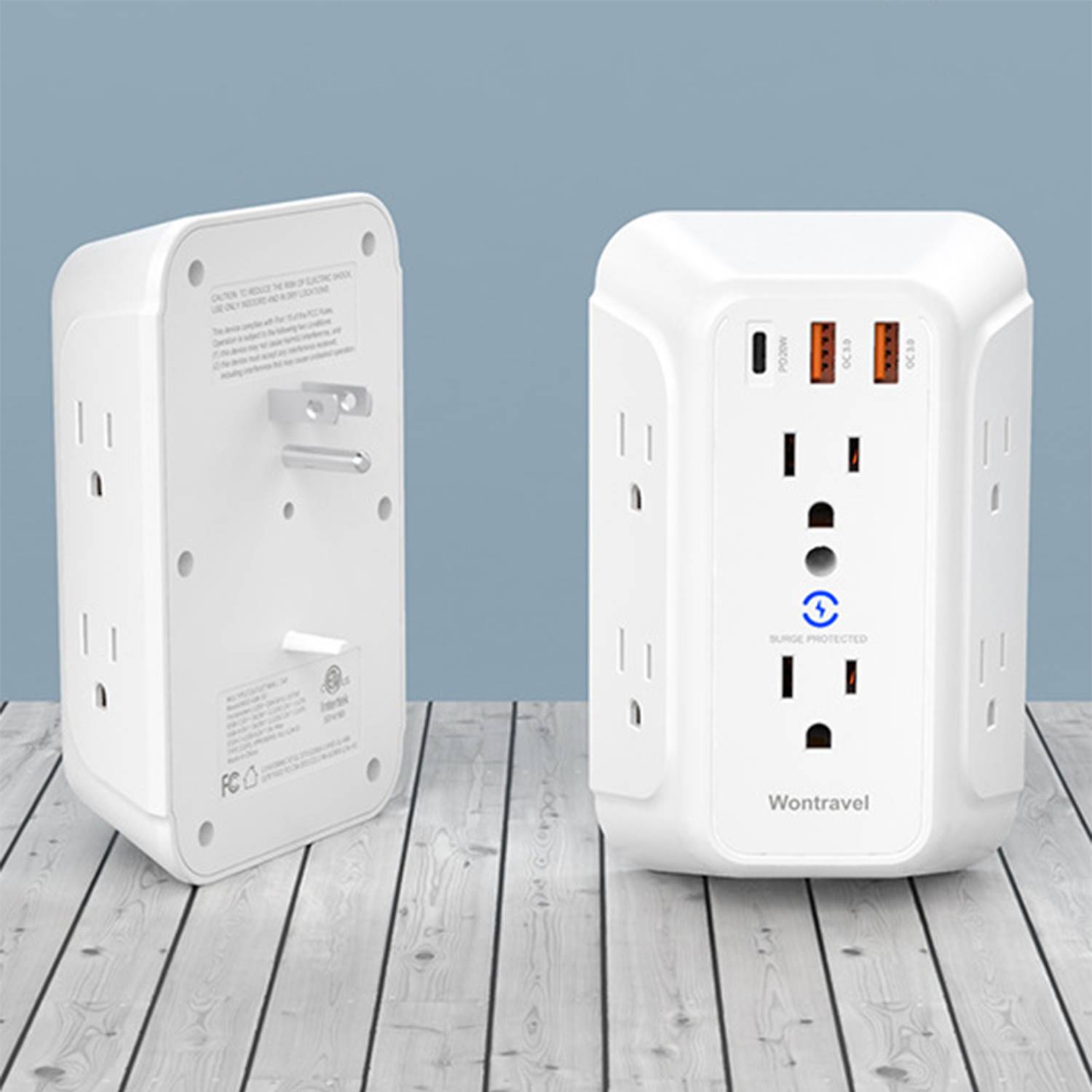 Wall Charger Surge Protector 6 Outlet Extender with 3 USB 2