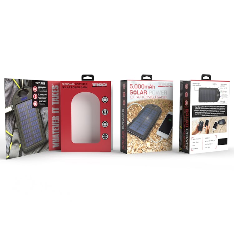 Solar Power Bank - 5000 mAh Black 2