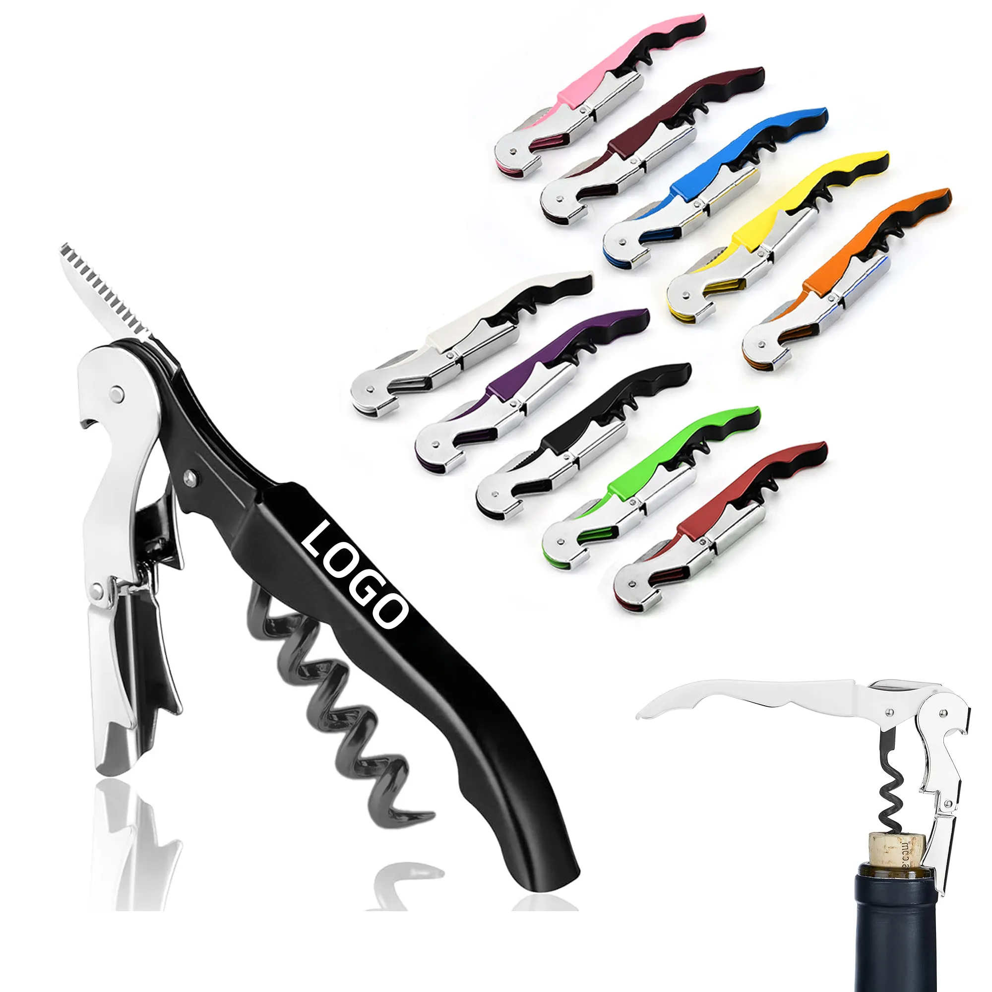MOQ Corkscrew Wine Opener Stainless Steel Fold 5