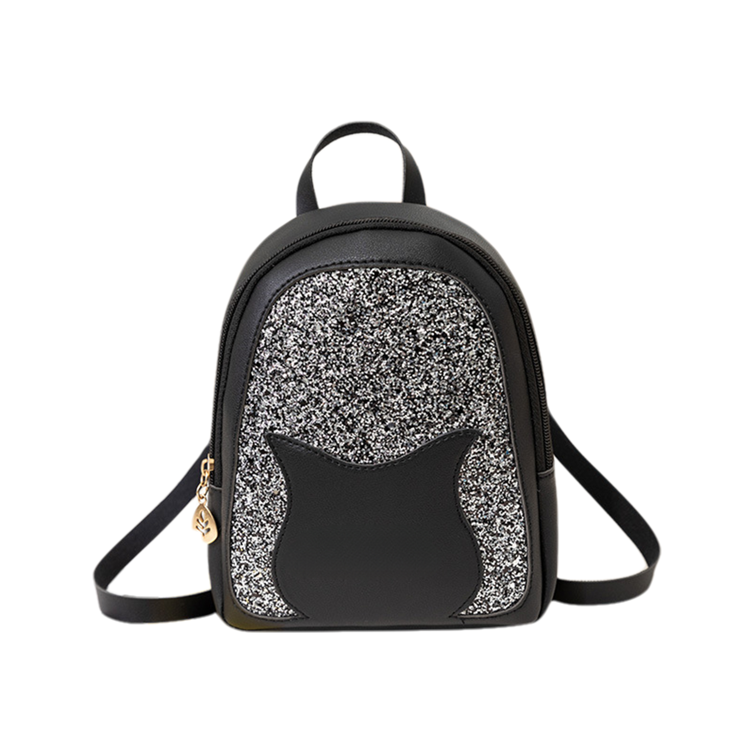 Sequin Small Shining PU Feather Backpack 1