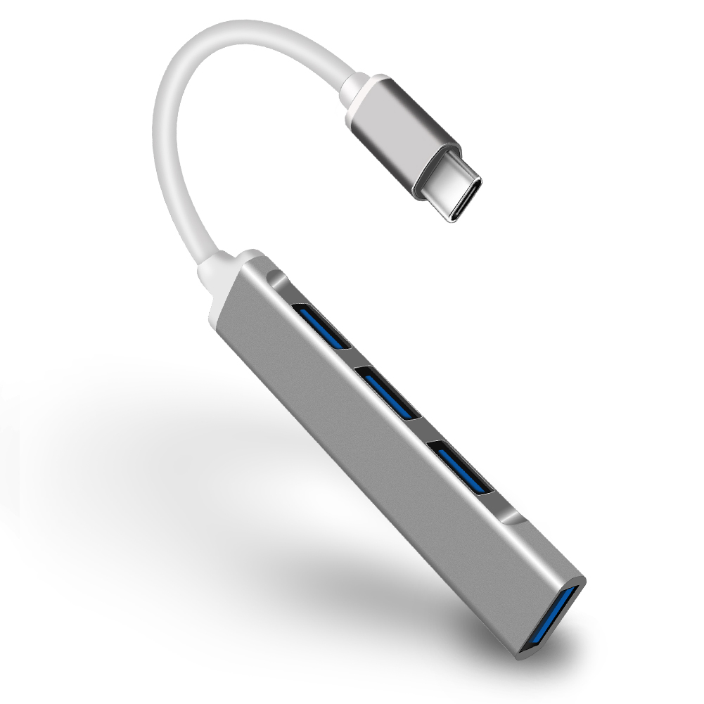 Ultra-Slim Type-C USB 3.0 Hub with 4 Ports – Compatible with MacBook 9