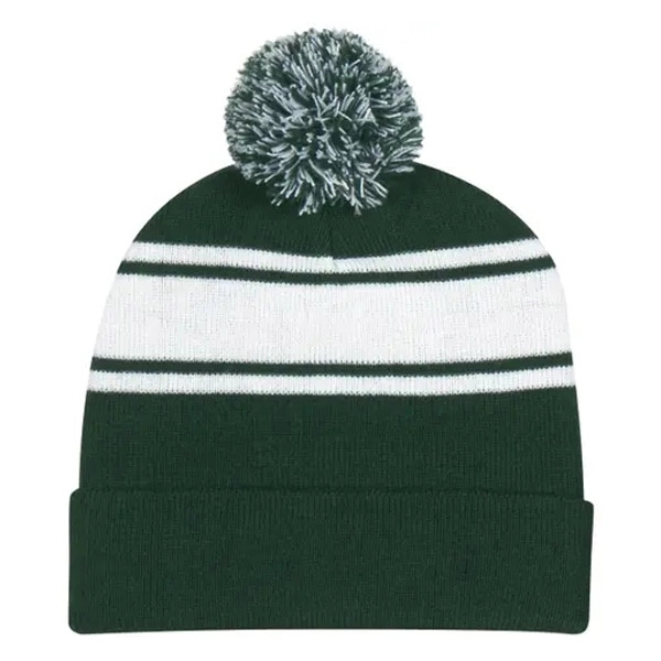 Knit Beanie with Pom Ball 9