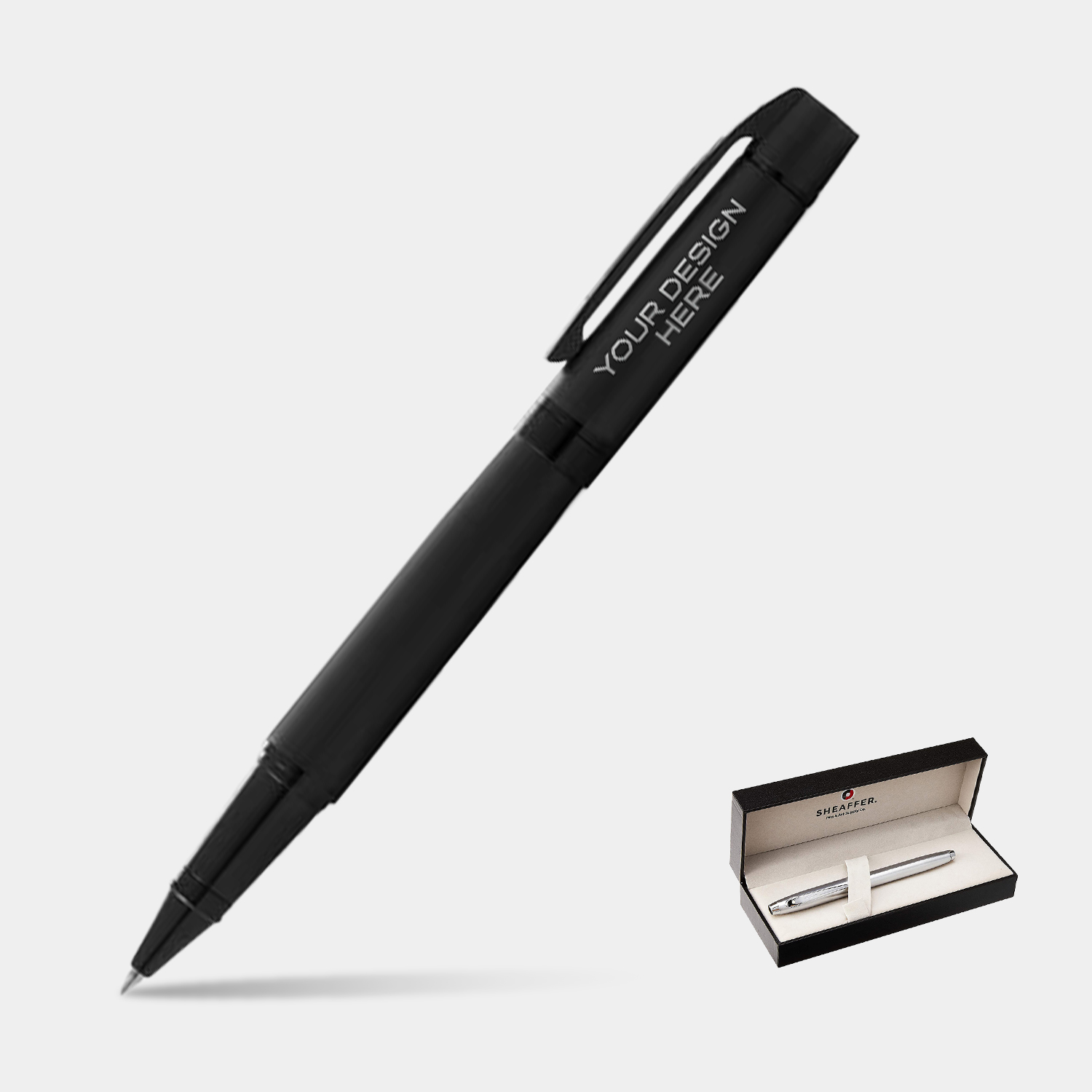SHEAFFER® 300 Matte Black with Polished Black Trim Executive Rollerball Pen w/ Gift Box 6