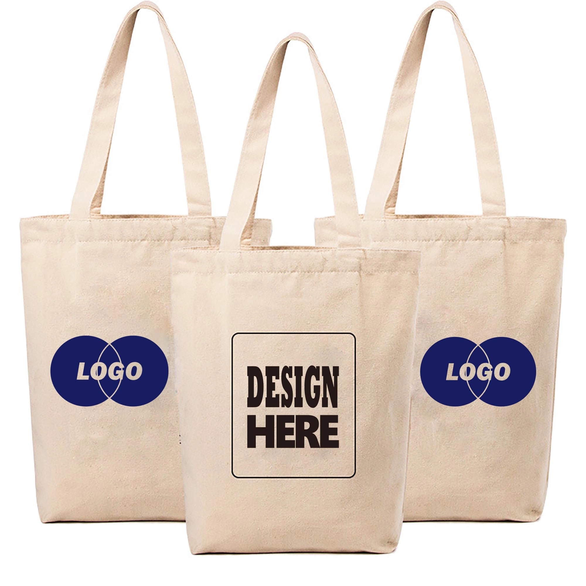 Natural Cotton Canvas Fiber ote Bags, custom tote bag with logo imprint 2