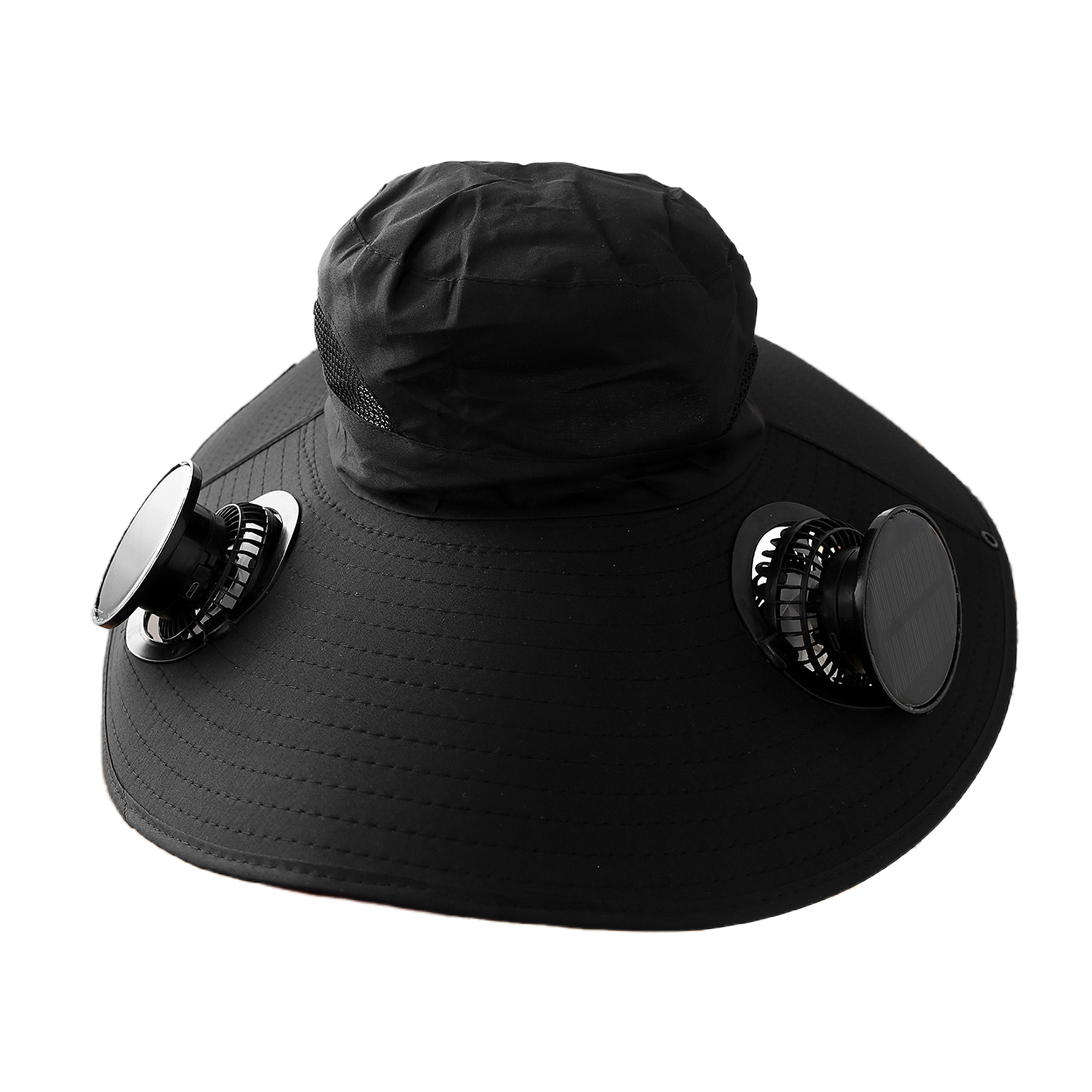 Summer Wide Brim Electric Sun Hat with Solar Fan 2