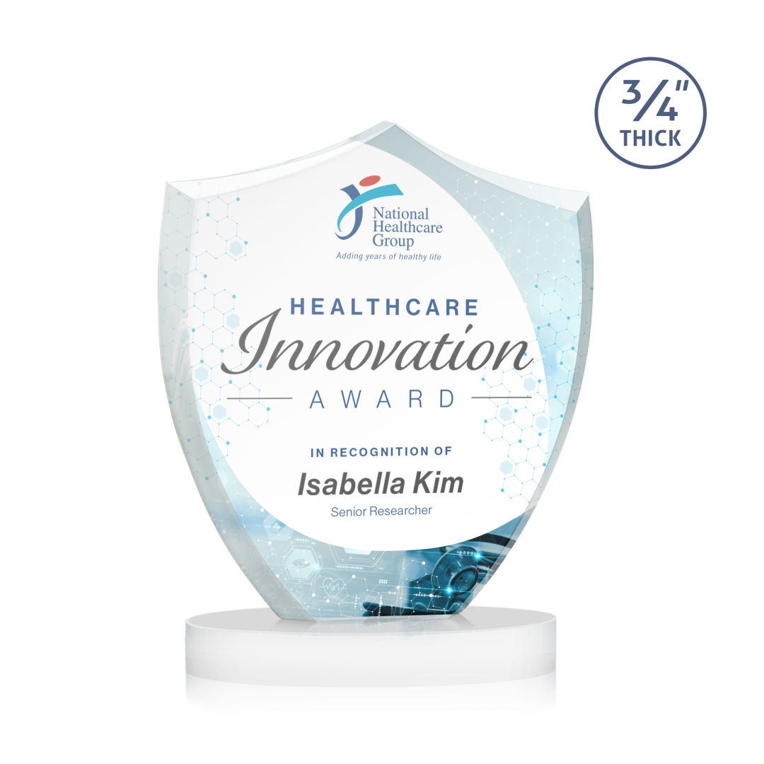 Scudo Shield VividPrint™ Award on Alberton Base - White 4