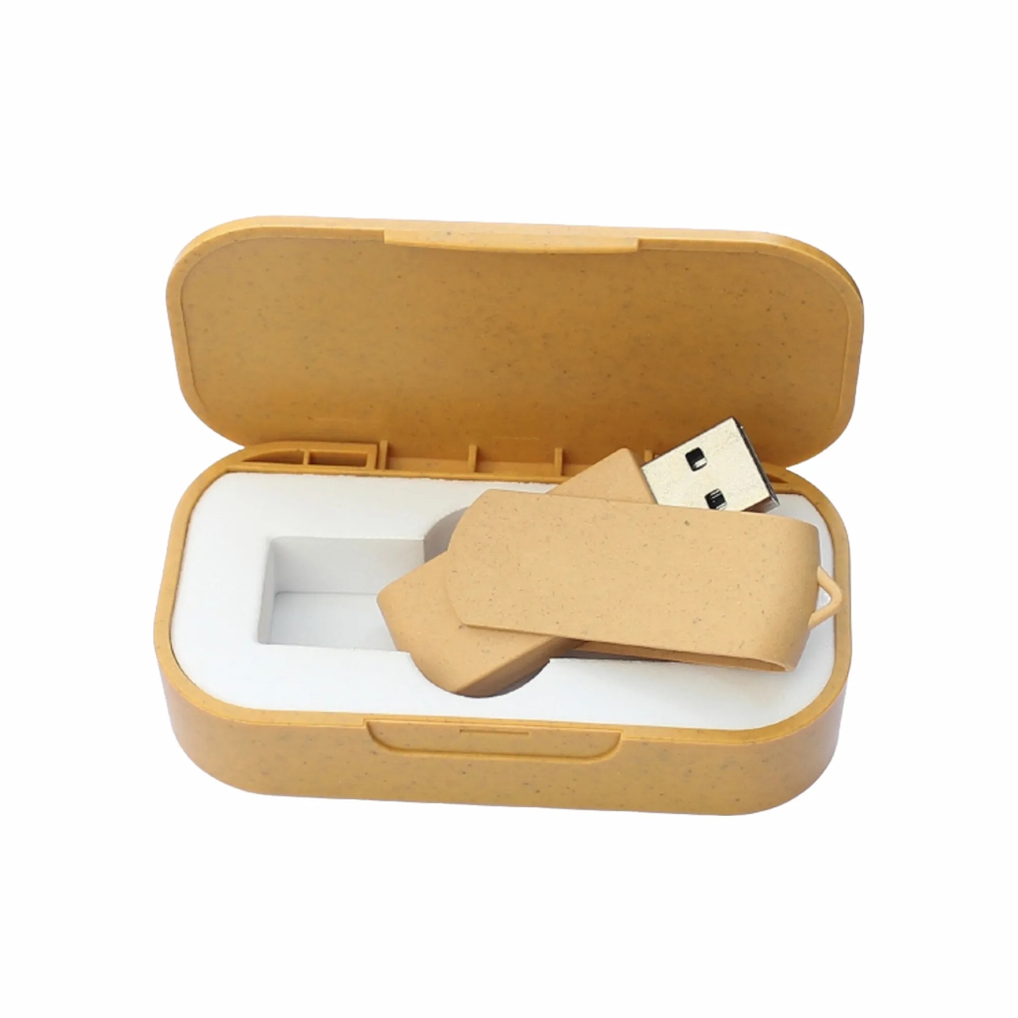 Eco Wheat Straw USB, Dual-Use Phone PC, Custom Logo Gift USB 4