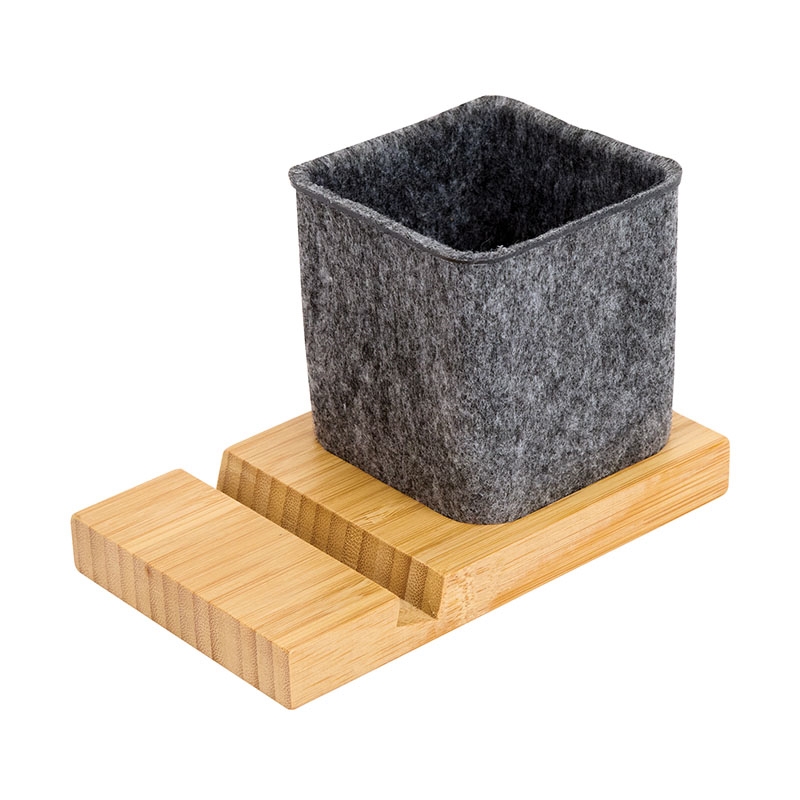 Renton Recycled Felt and Bamboo Pen/Device/Card Holder 7