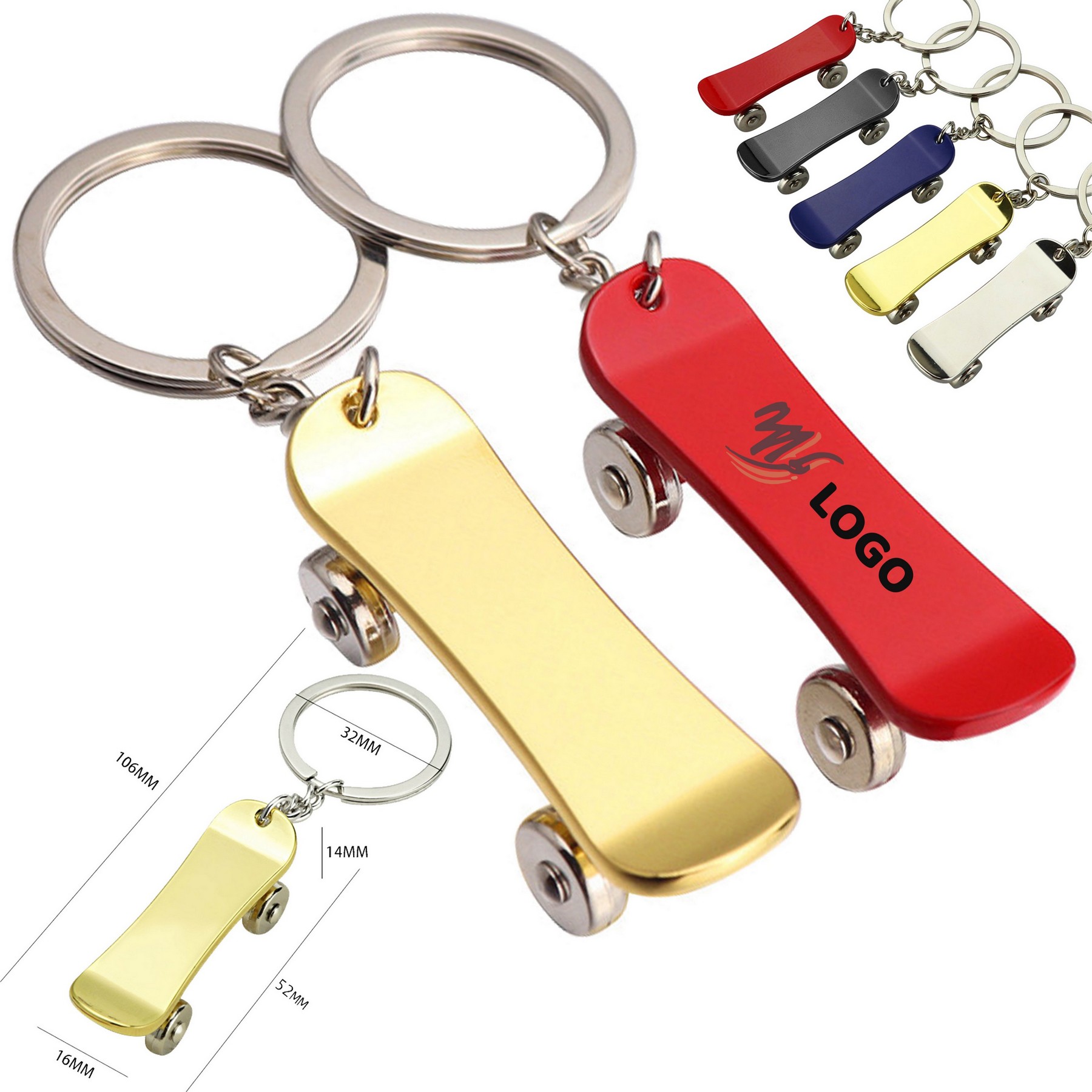 Mini Skateboard Keychain