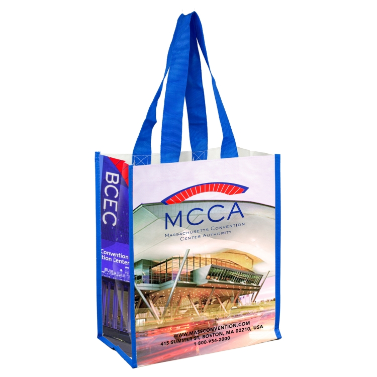 12"W x 14"H x 7"Gusset - "NICOLE" Full Color Laminated Woven Wrap Tote and Shopping Bag 2