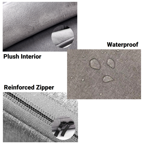 Oxford Laptop Sleeve with Plush Interior and Front Zipped Compartment 11