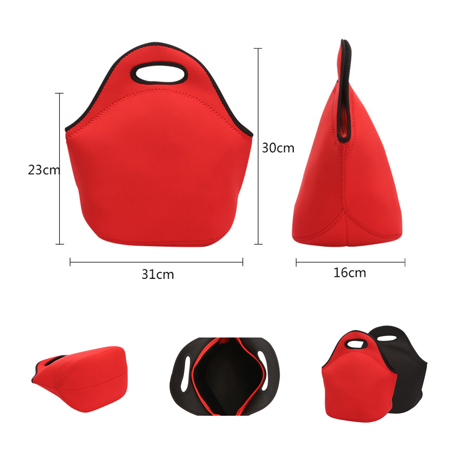 Zippered Neoprene Lunch Tote Bag 1