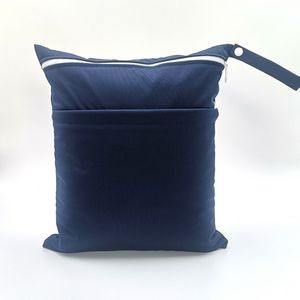 Wet Dry Bags with Two Zippered Pockets for Baby Diapers 5
