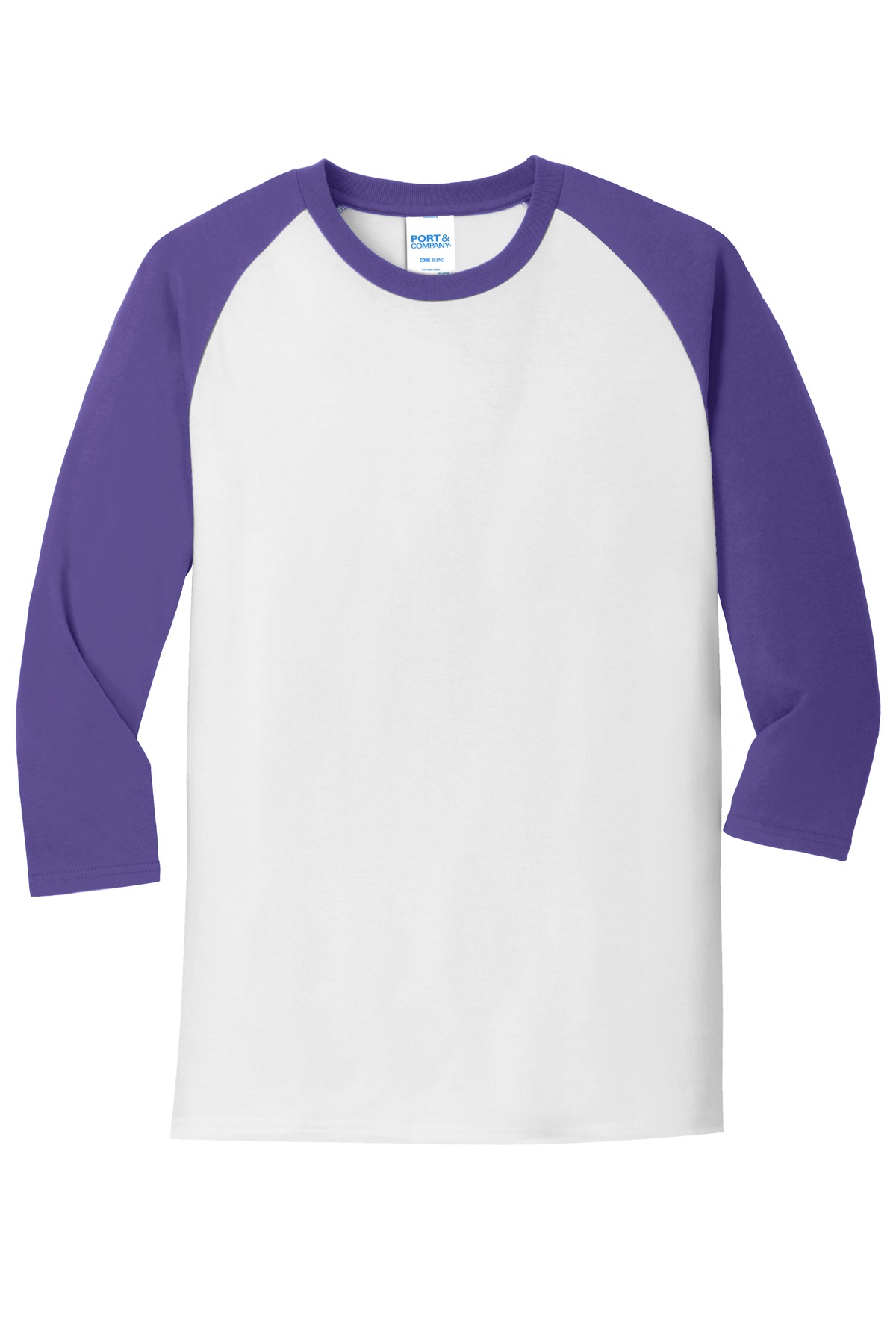 Port & Co Core Blend 3/4-Sleeve Raglan Tee. PC55RS 38