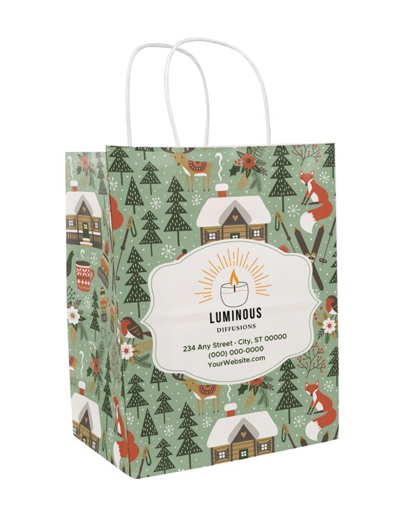 Christmas Scatter Design 4 Handle Shopper (8.5" x 10.25" x 5")