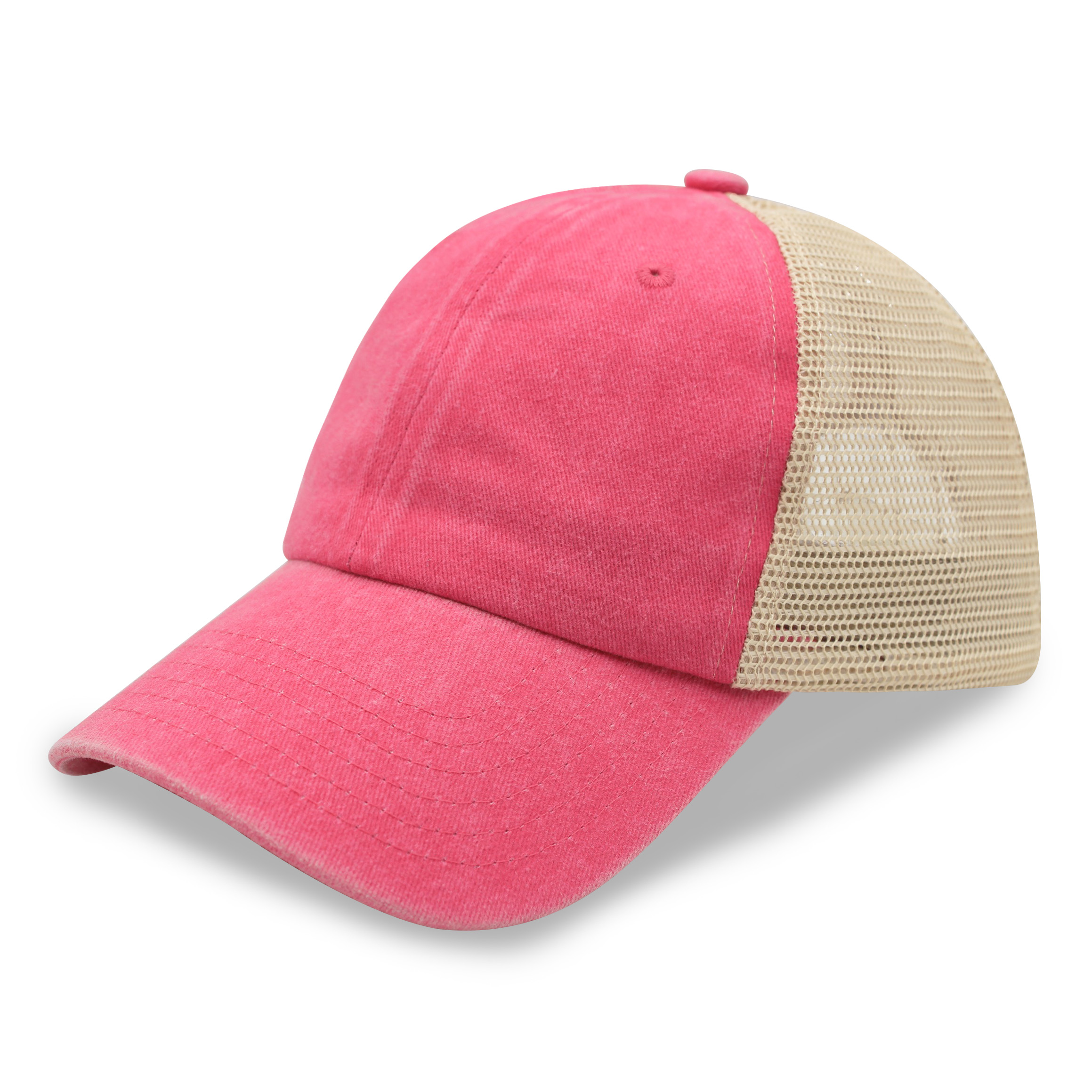 Pre washed Pigment Dyed Soft Mesh snapback trucker cap