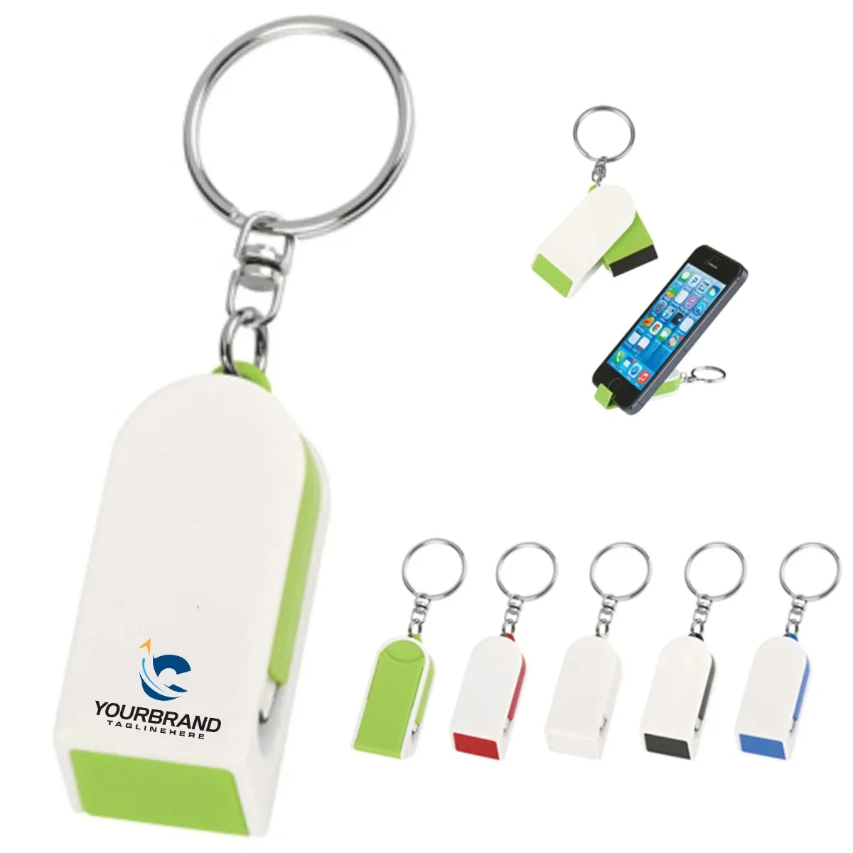 2-in-1 Phone Holder And Screen Cleaner Combo Keychain 2