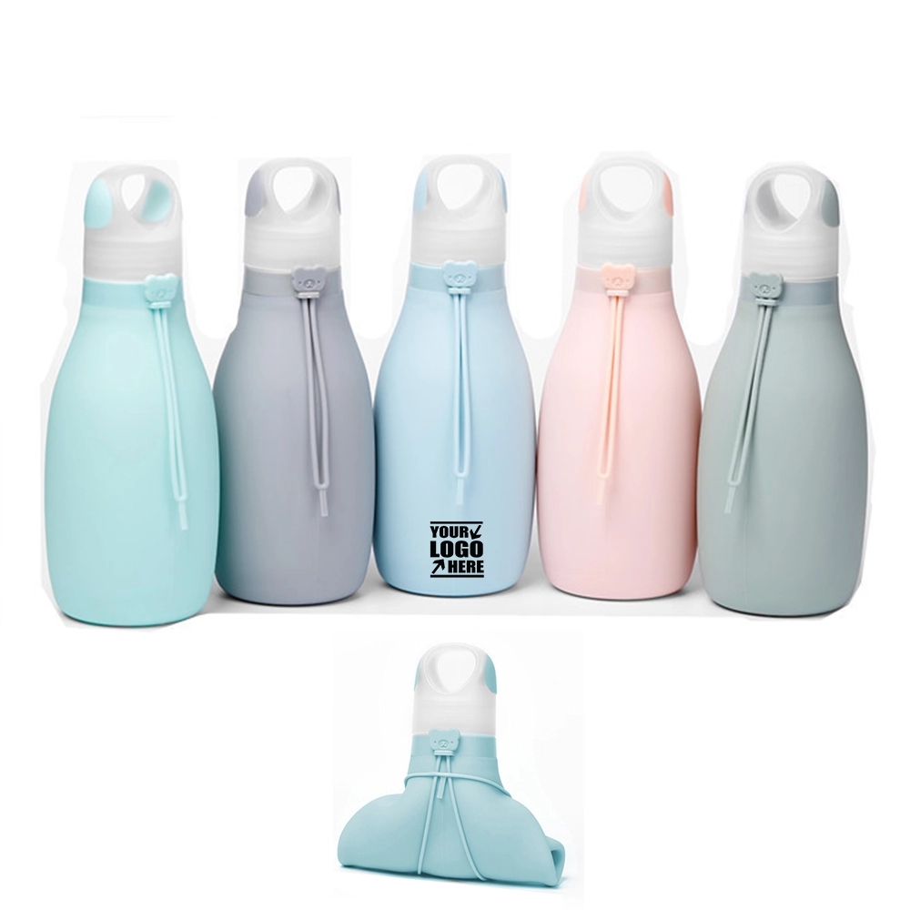 Foldable Silicone Water Bottle With Lid 2