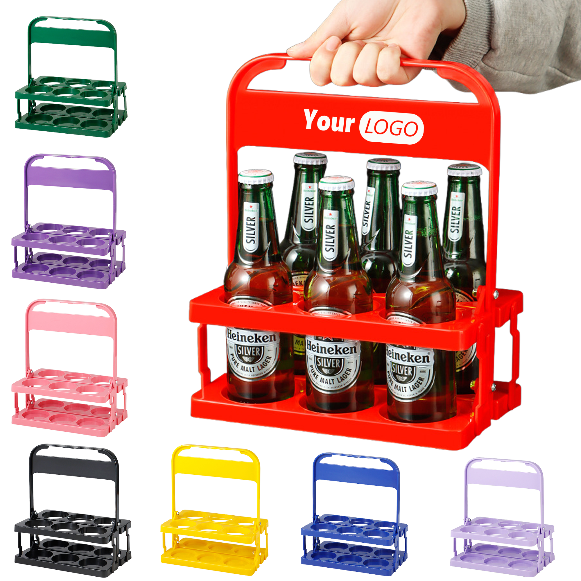 Portable 6 Beer Bottle Holder Basket MOQ10 5