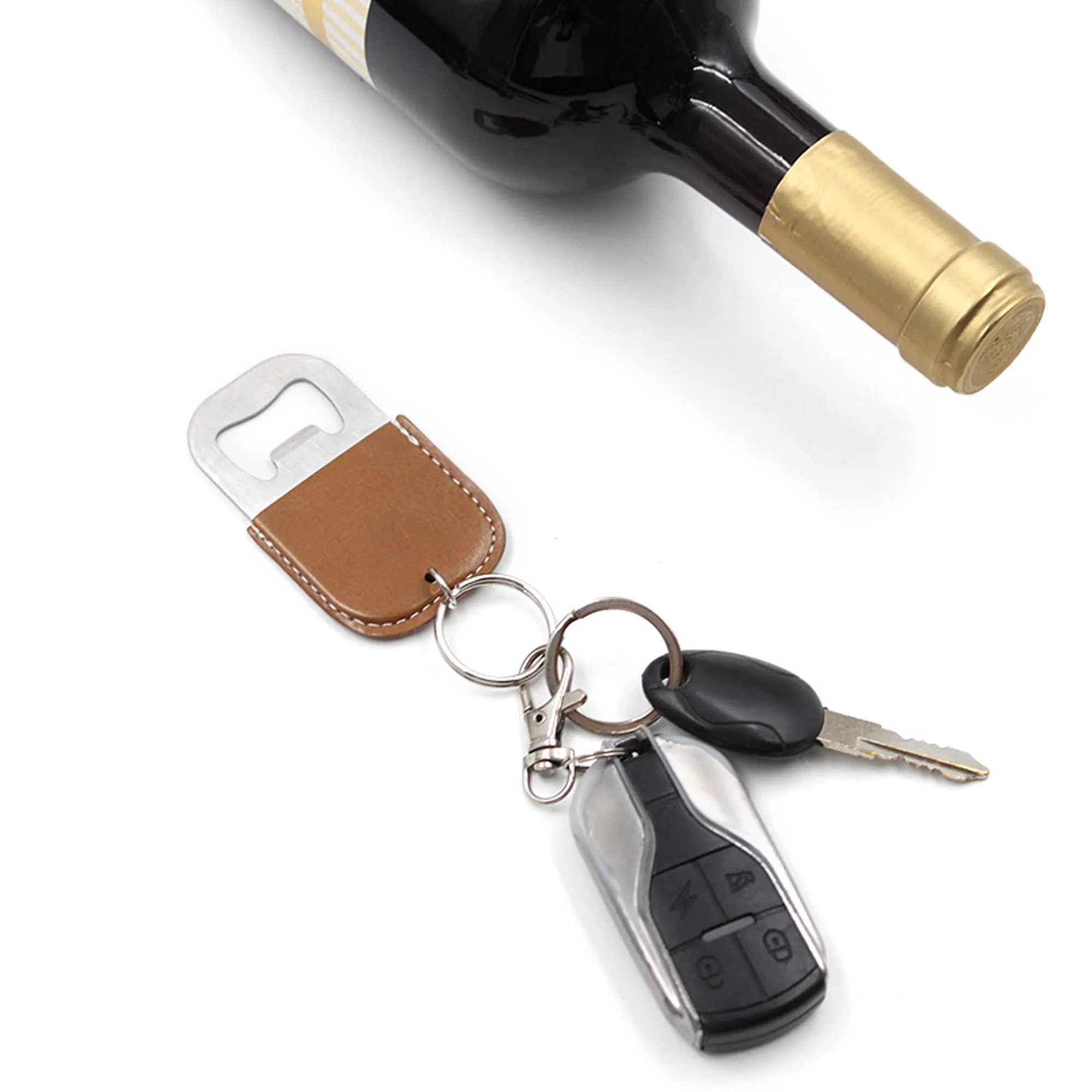 Leather Key Chains With Bottle or Can Opener 7