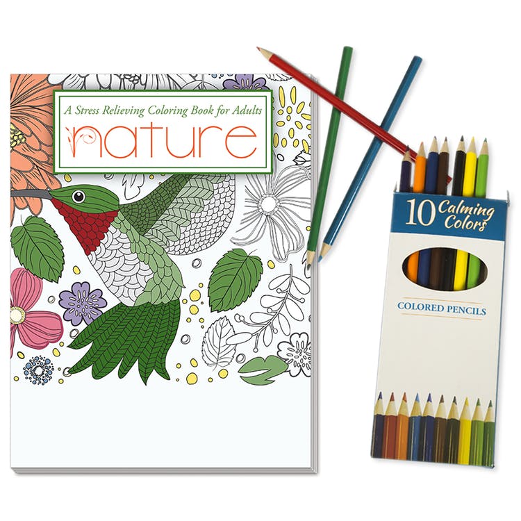 Adult Coloring Book Sets - 24 Pages Colored Pencils Included 2