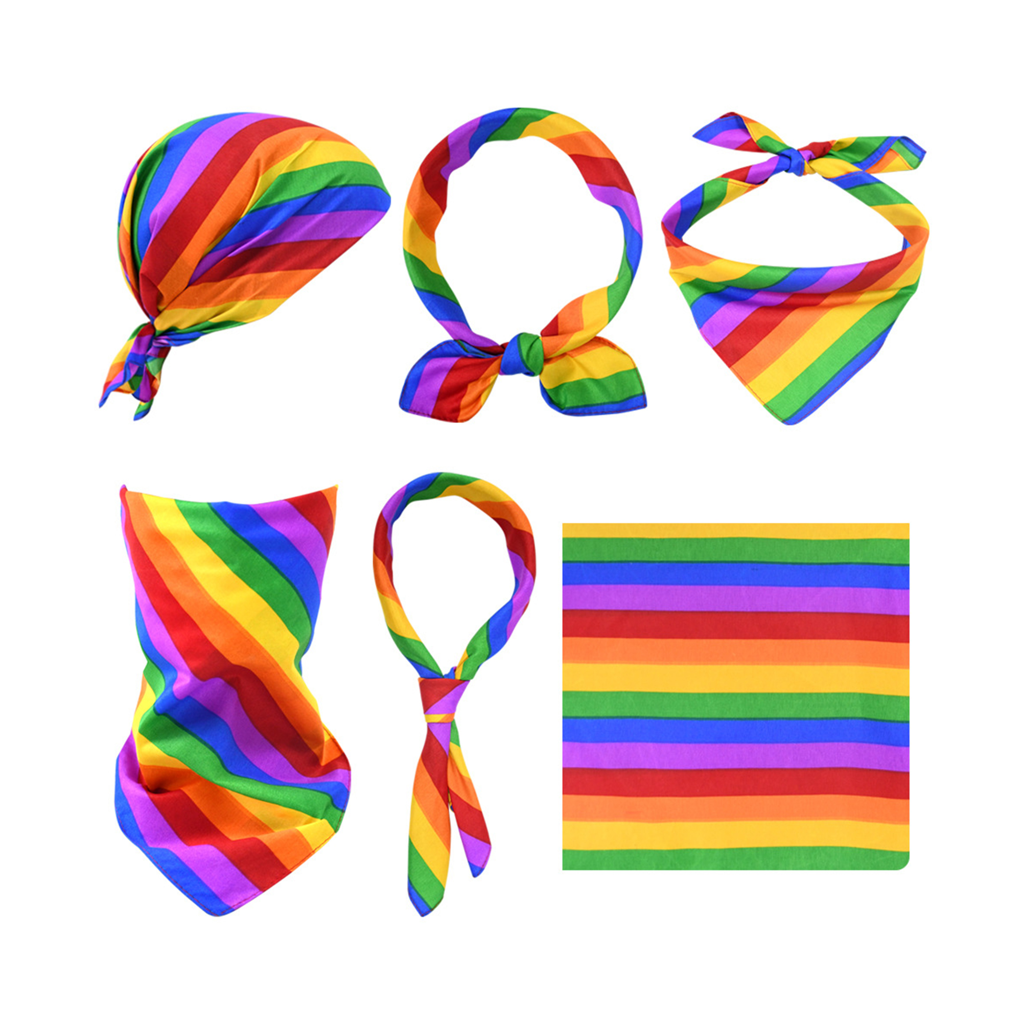 Rainbow Pride Stripes Bandanna 3