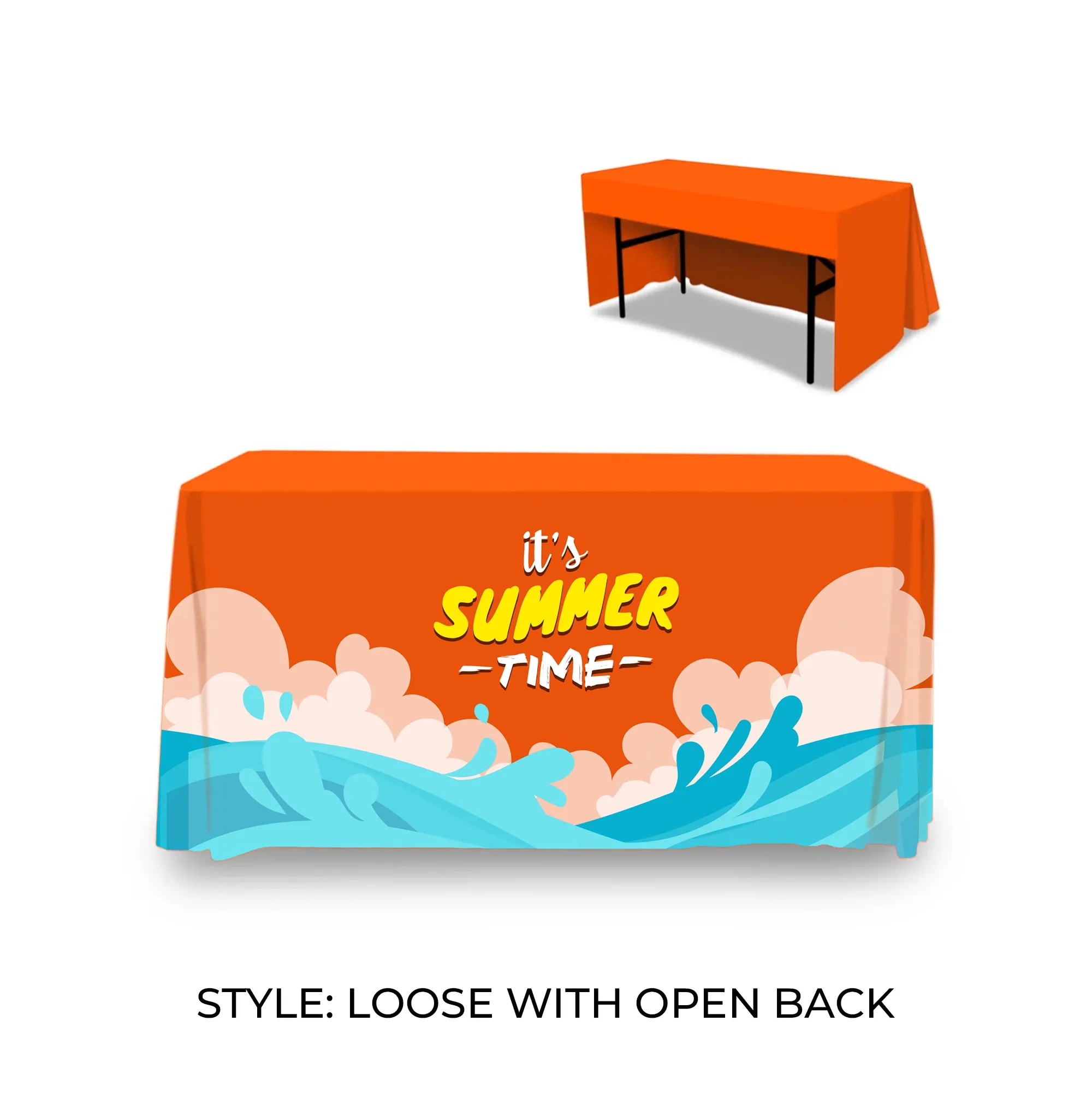 4' Table Cover Standard Throw w/ Open Back 3