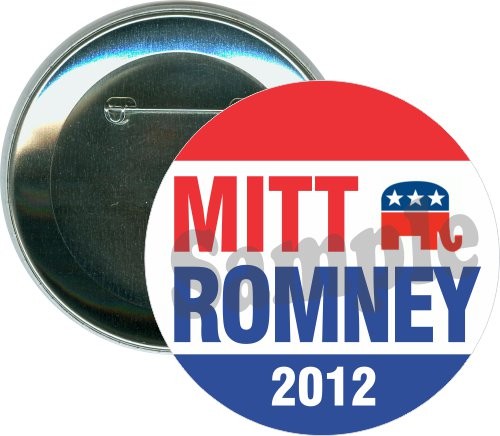 Mitt Romney 2012, Red White and Blue, Political Button