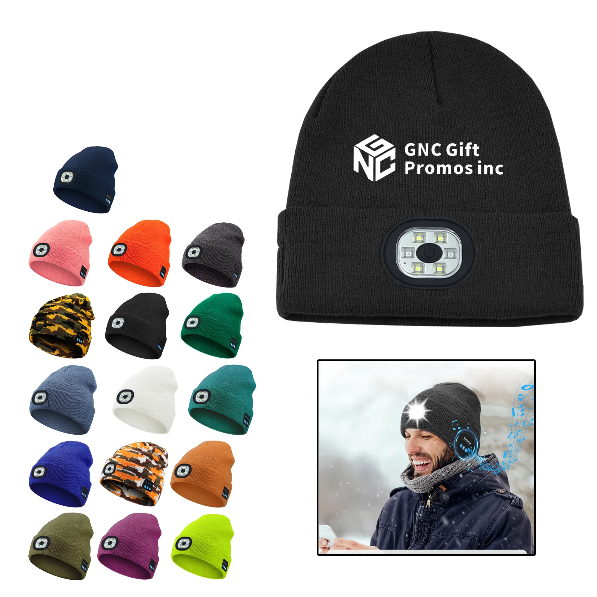 Bluetooth Music Knitted Hat with LED Luminous Lighting 13