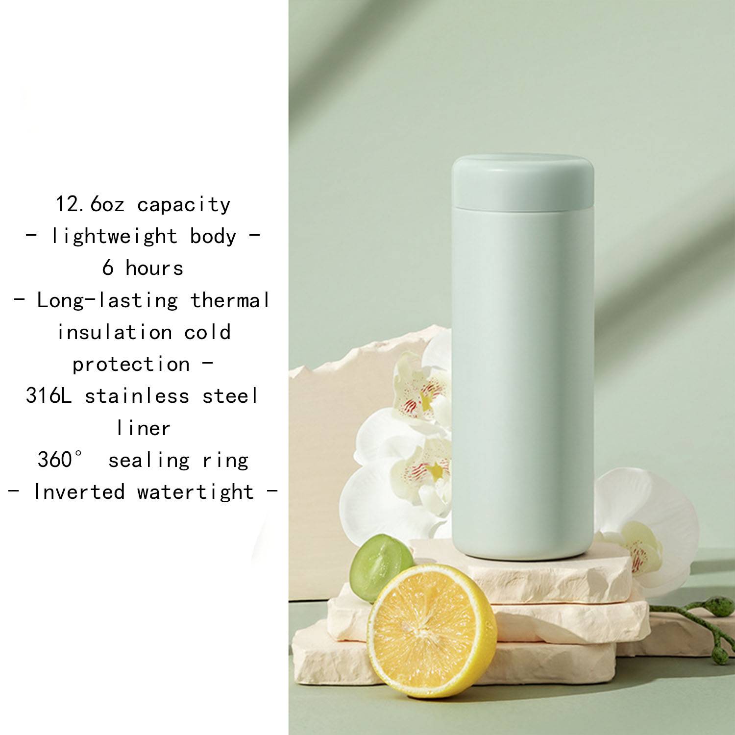 12.3oz stainless steel mini water bottle insulated cup 5