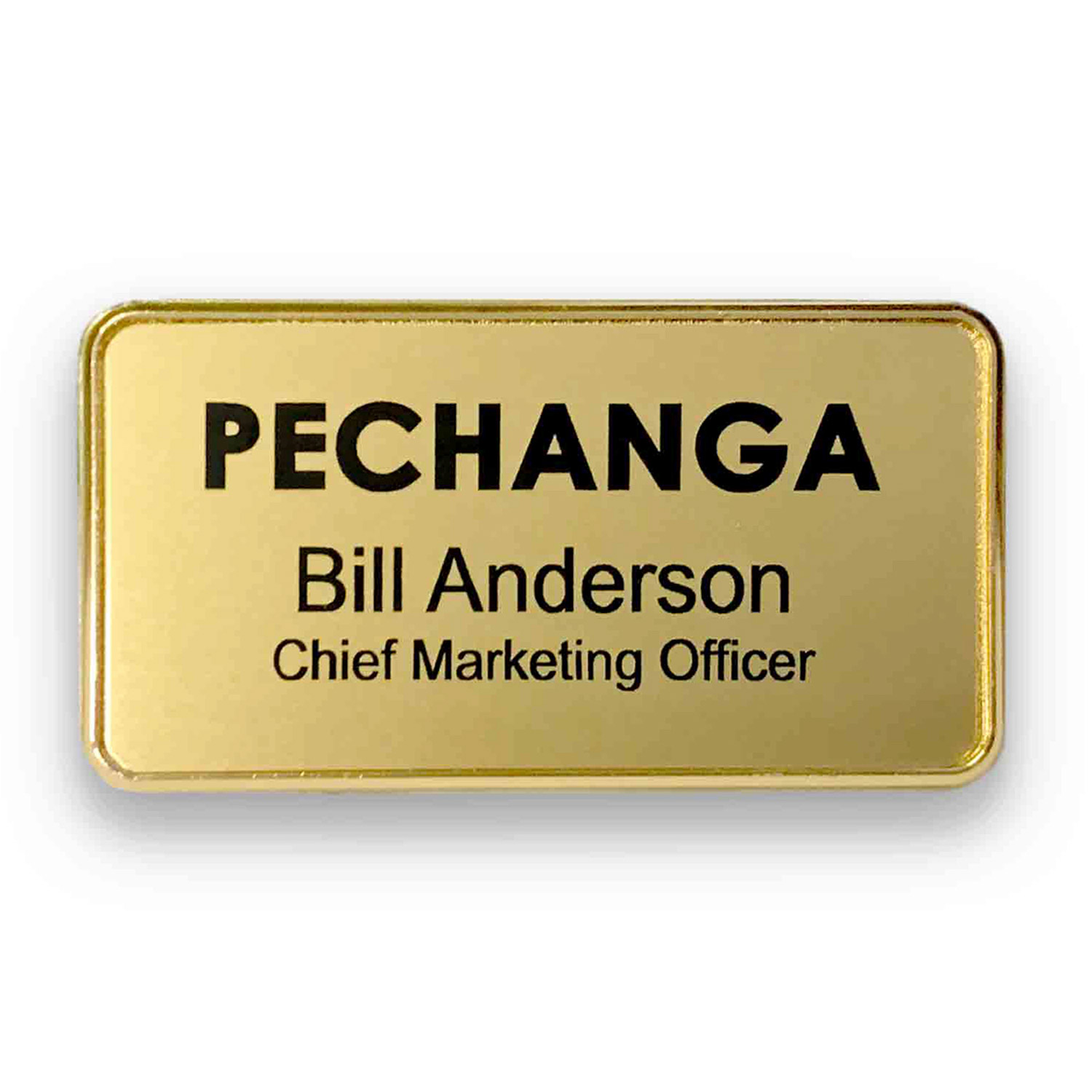 Framed Metal Name Badges 1 3/8" x 2 3/4" 3