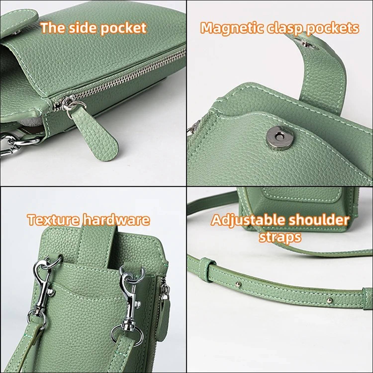 Genuine Leather Diagonal Cell Phone Bag 6