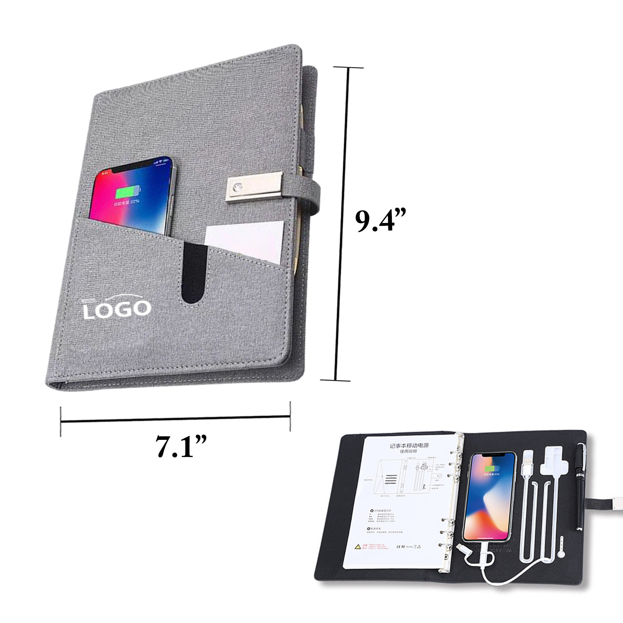 Wireless Charging Notebook With USB Function 4