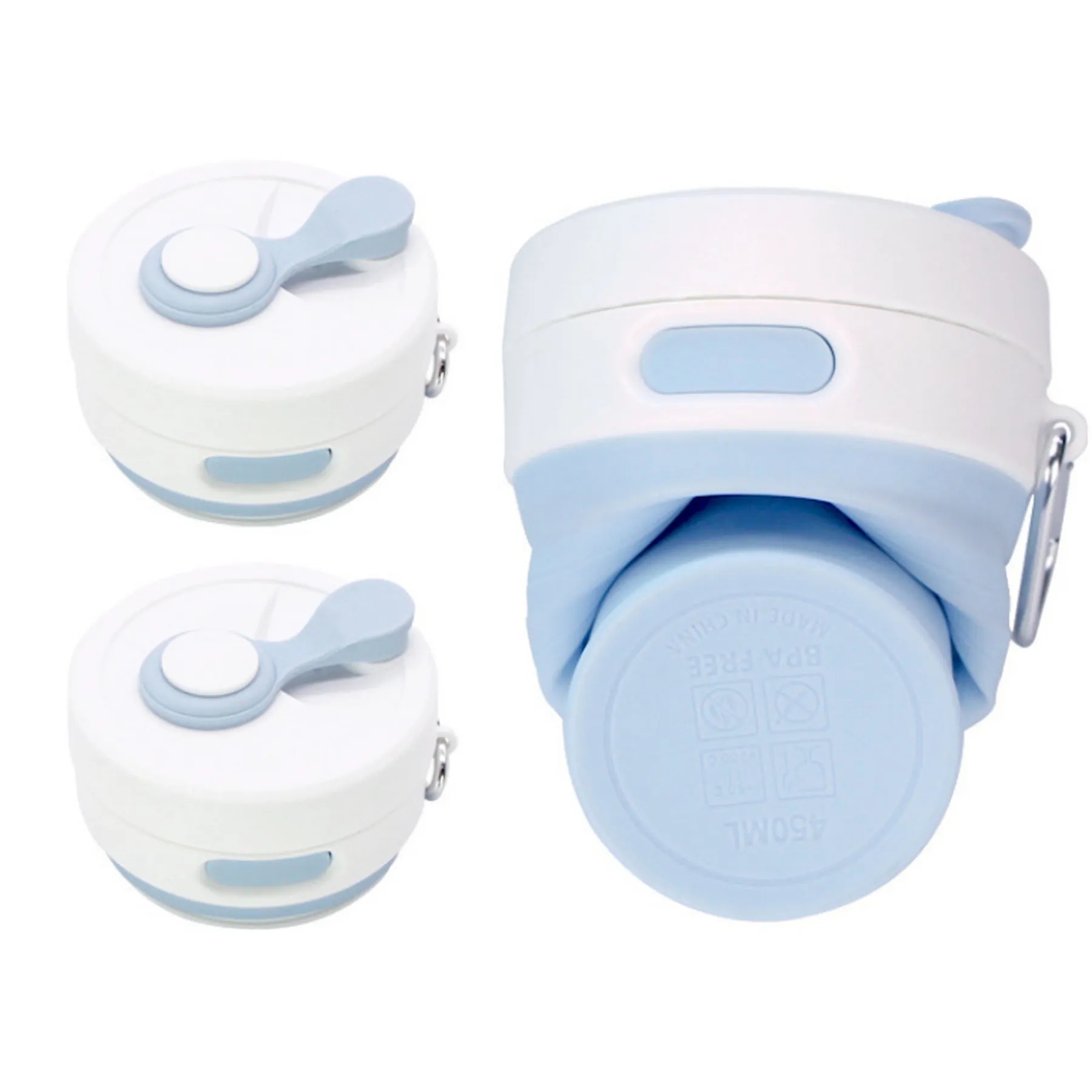 15 Oz. Portable Silicone Foldable Sippy Cup W/Drinking Straw 8
