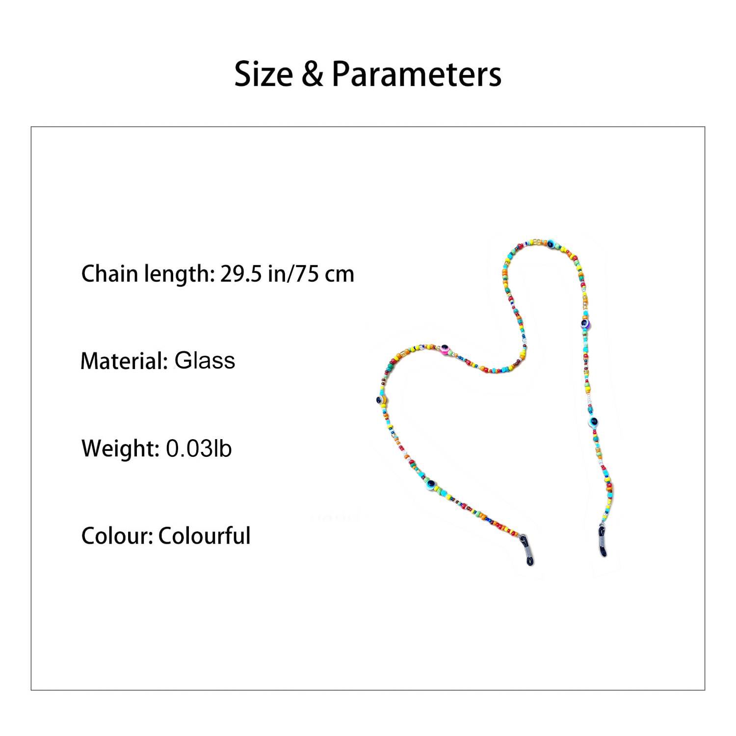 Lightweight Colorful Beaded Eyeglass Chain 3