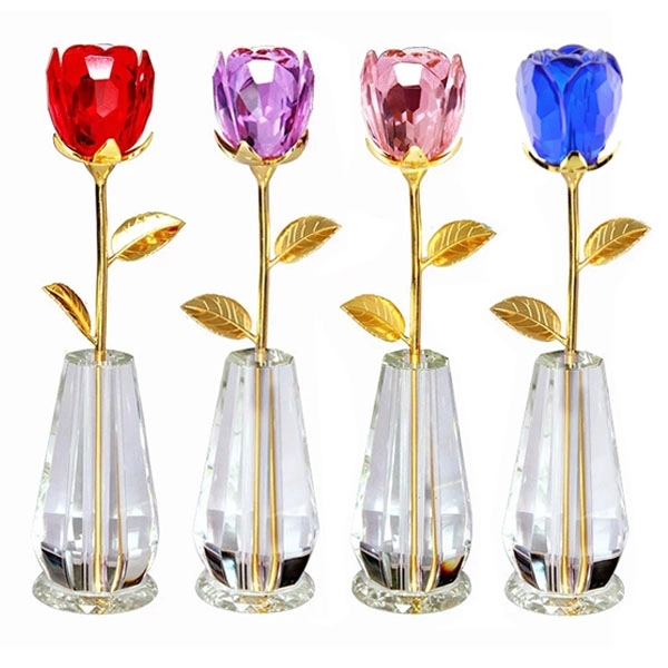 Crystal Rose Flower with Vase Wedding Favors 2