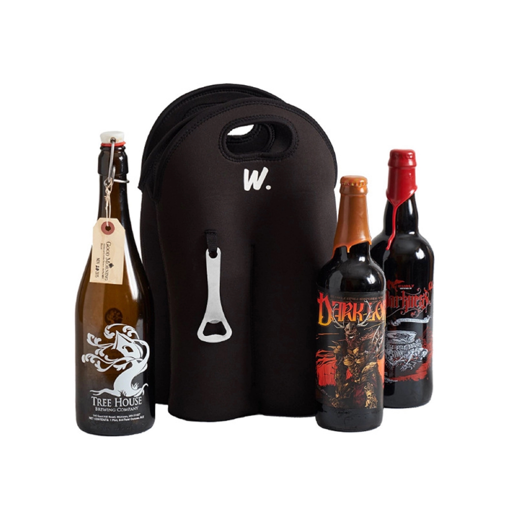 4 Pack Neoprene Beer Carrier Wine Bottle Holder with Opener 6