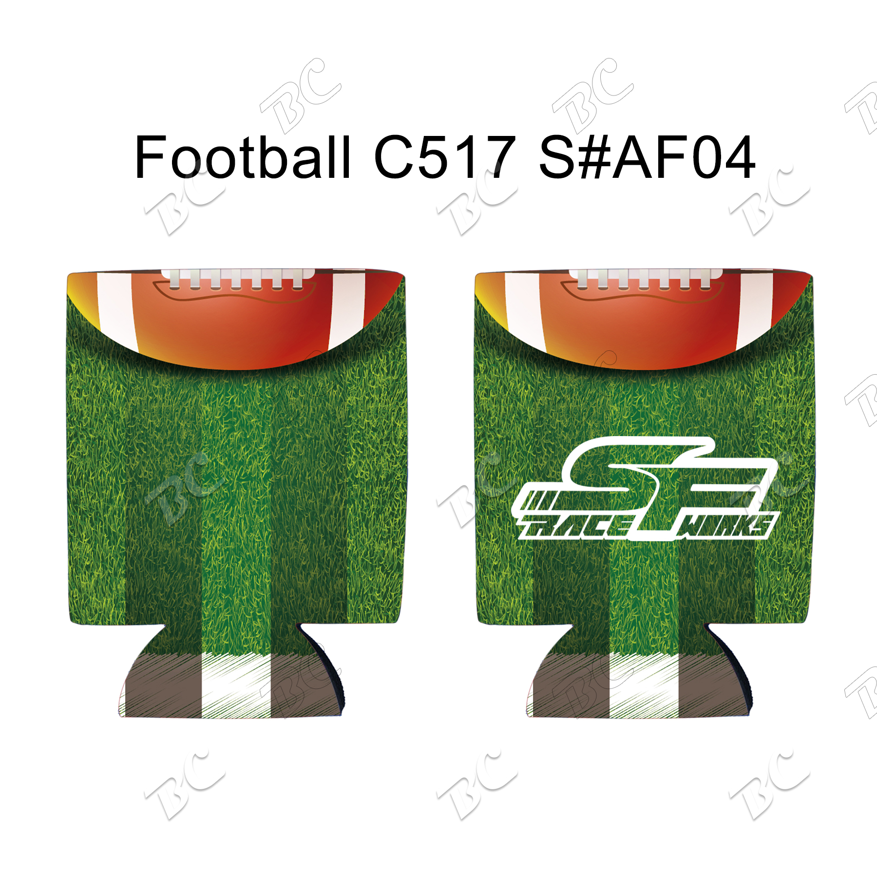 Free Shipping Football Design Sublimated Collapsible Can Cooler 3