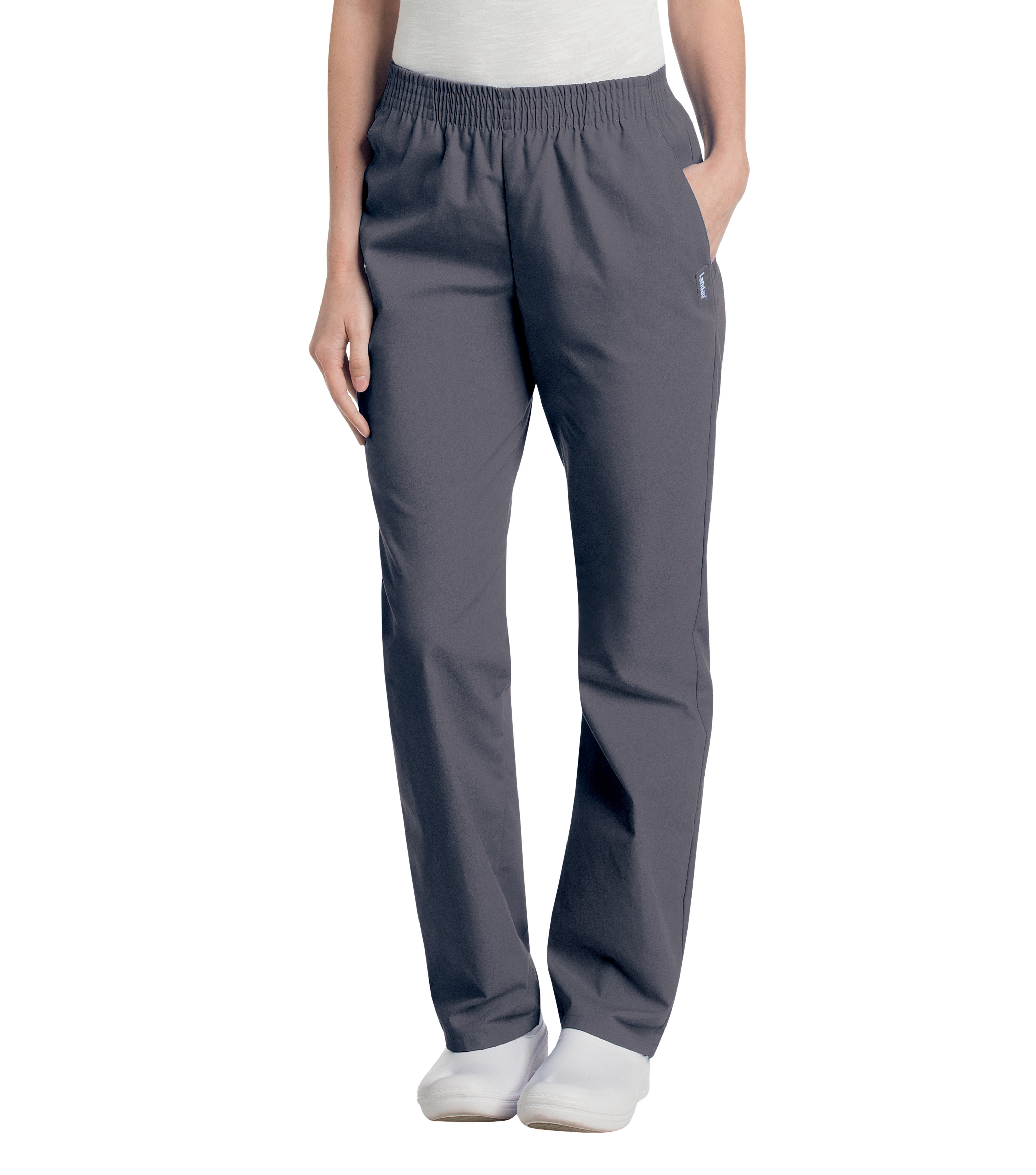 Landau - Essentials - Women's Two-Pocket High-Rise Elastic Waist Straight Leg Pant