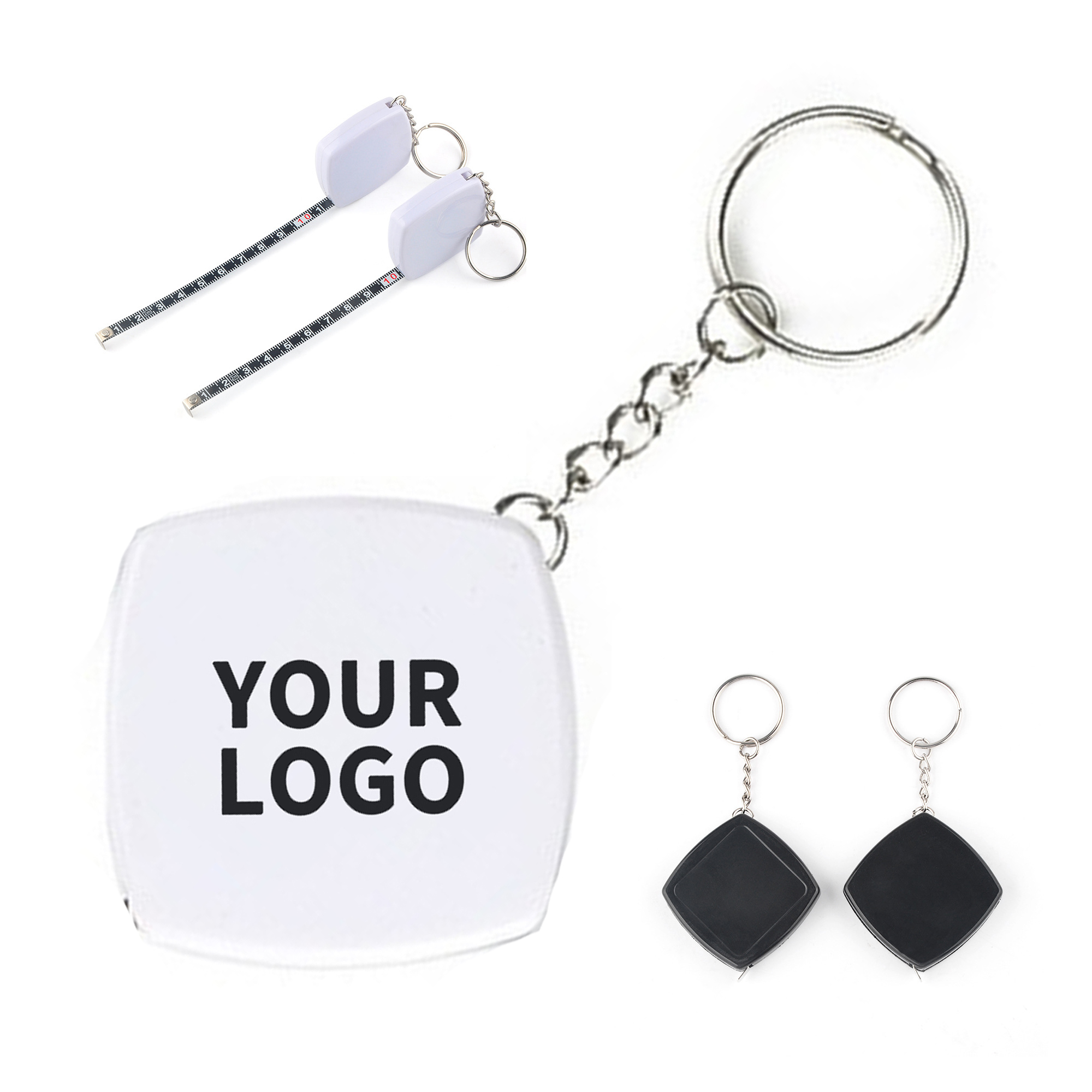 Mini Keychain Tape Measure Six Point Six Foot Steel Blade 2" x 1.7" 1