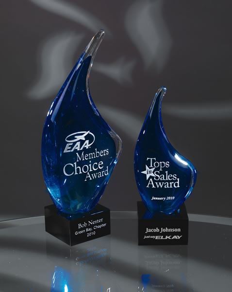 Art Glass, Blue Teardrop 1