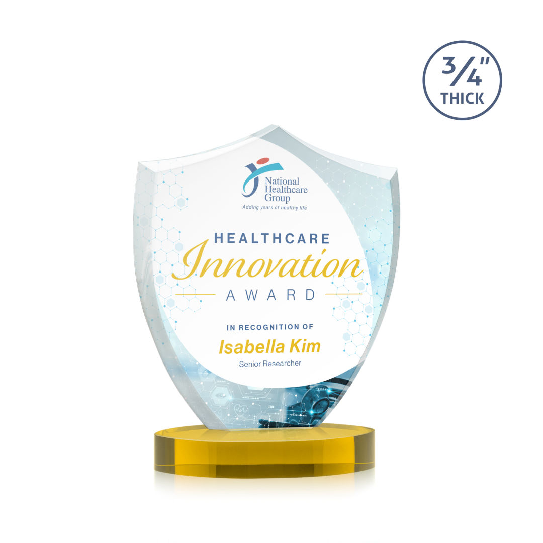 Scudo Shield VividPrint™ Award on Alberton Base - Gold 8