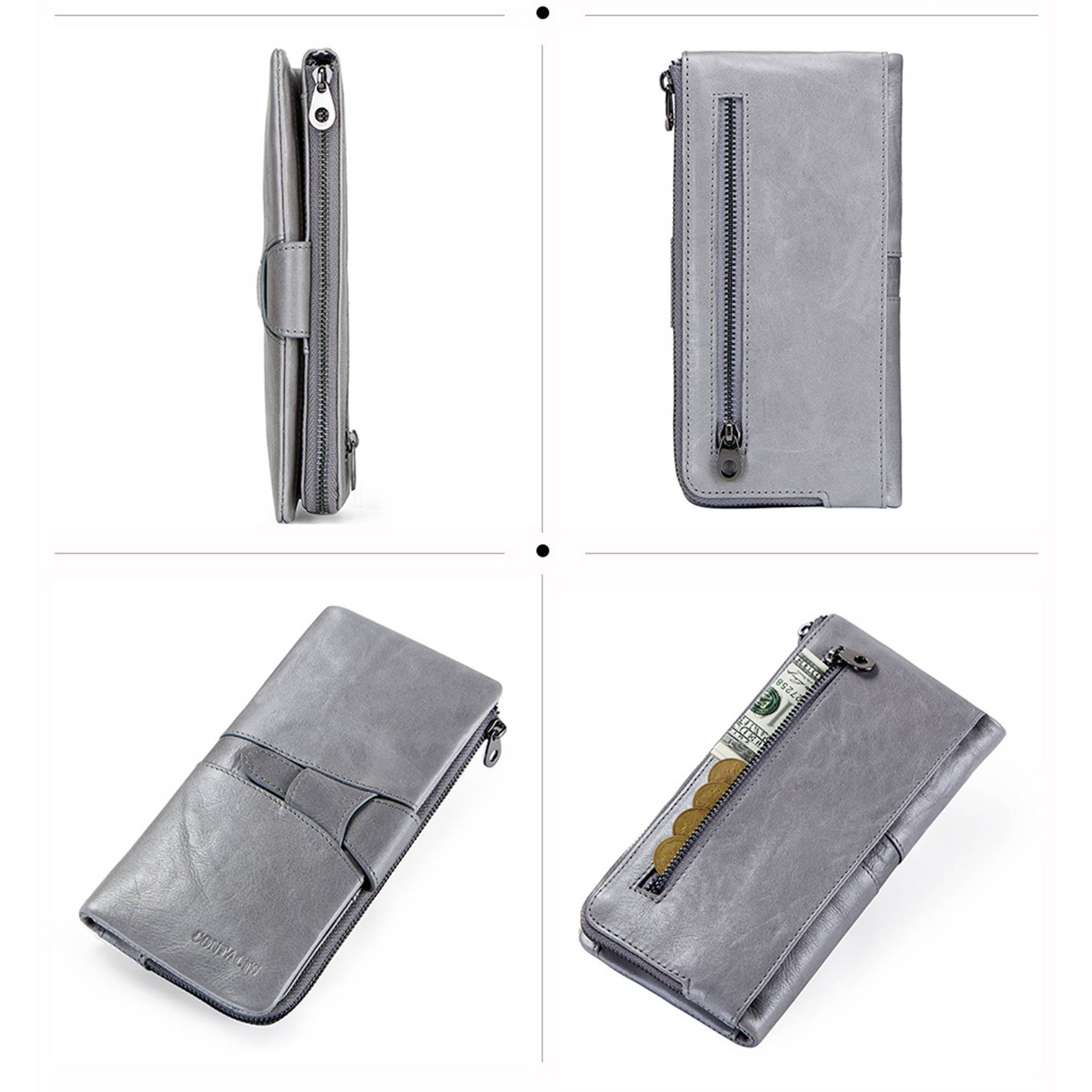 Genuine Leather Waterproof Large-capacity Buckled Wallet 5