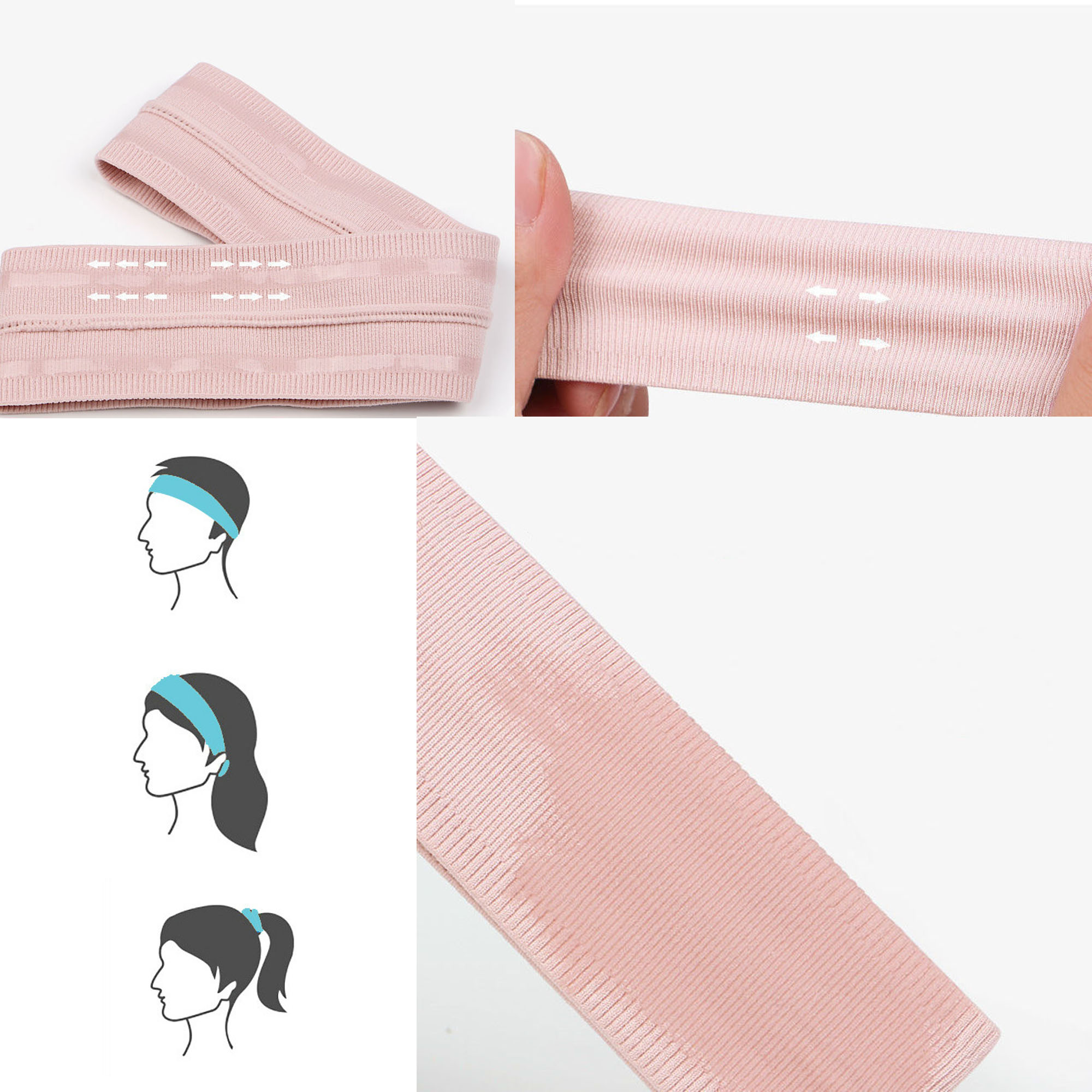 Custom Logo Stretchy Sweat Headband Outdoor 1