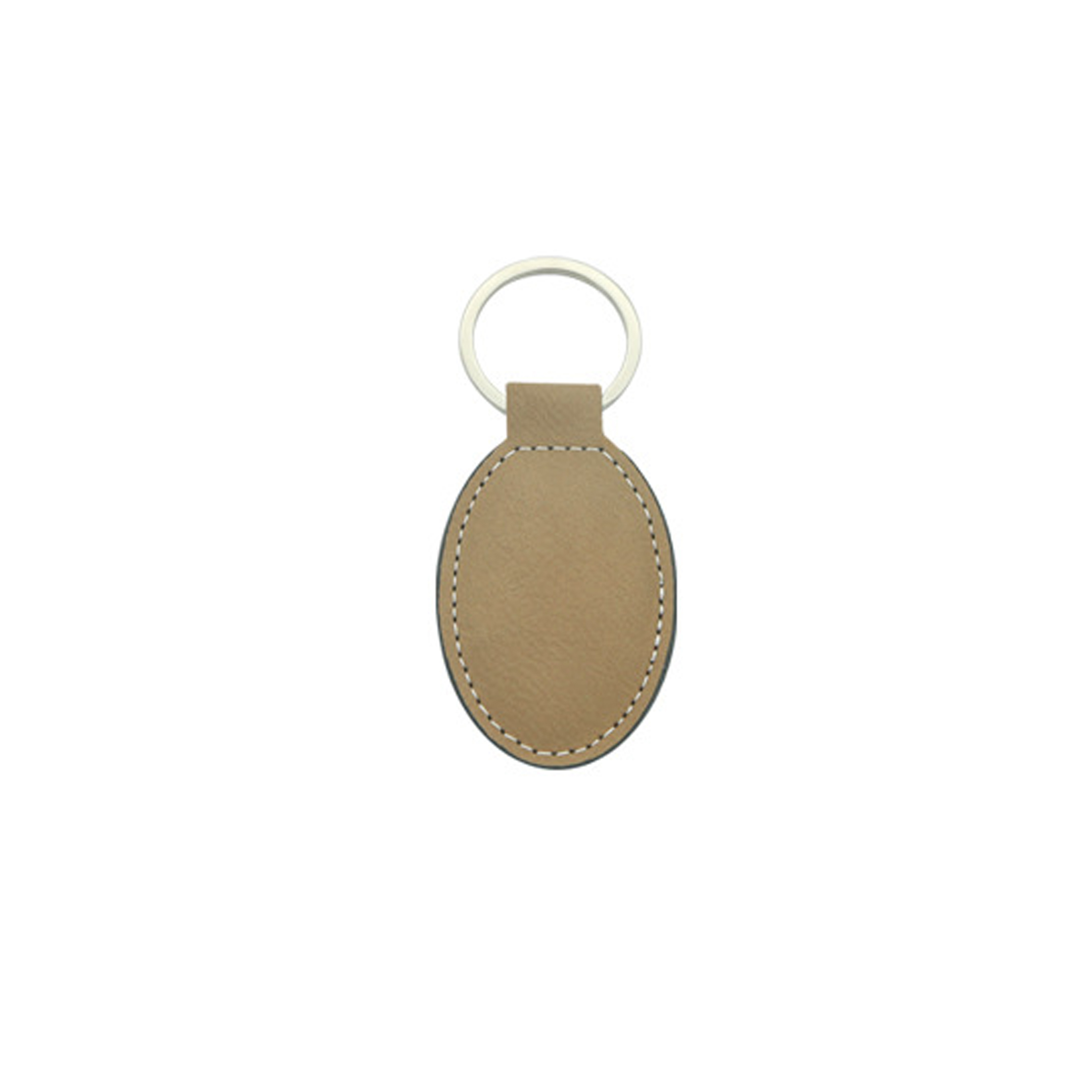 Vegan Leather Oval Shaped Keychain 4