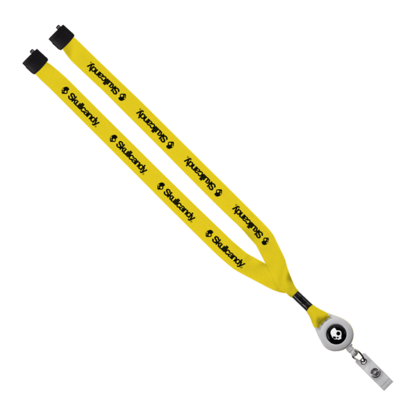 3/4" Polyester Lanyard with Metal Crimp & Retractable Badge Reel 148