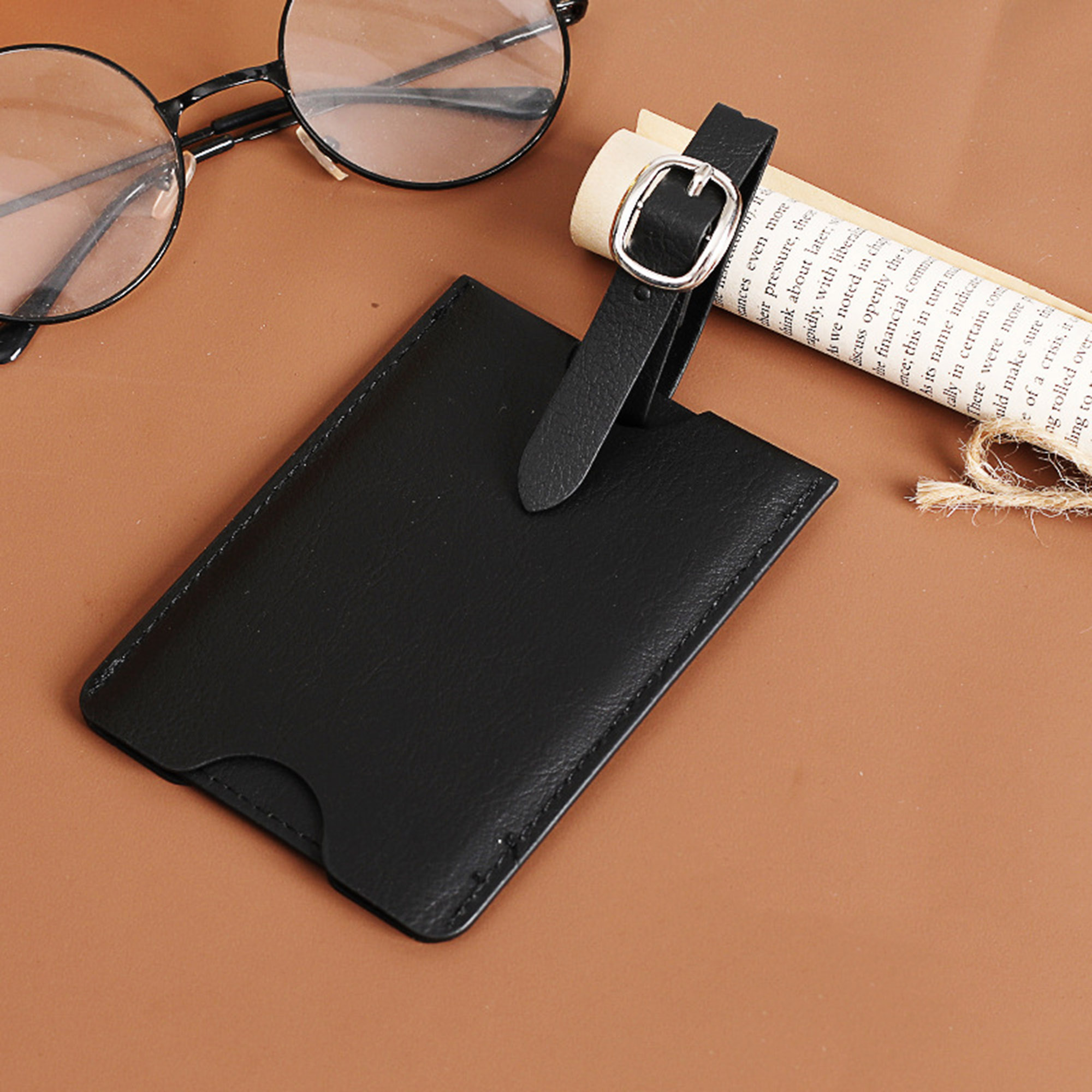 Debossed Premium PU Leather Luggage Bag Tags 9
