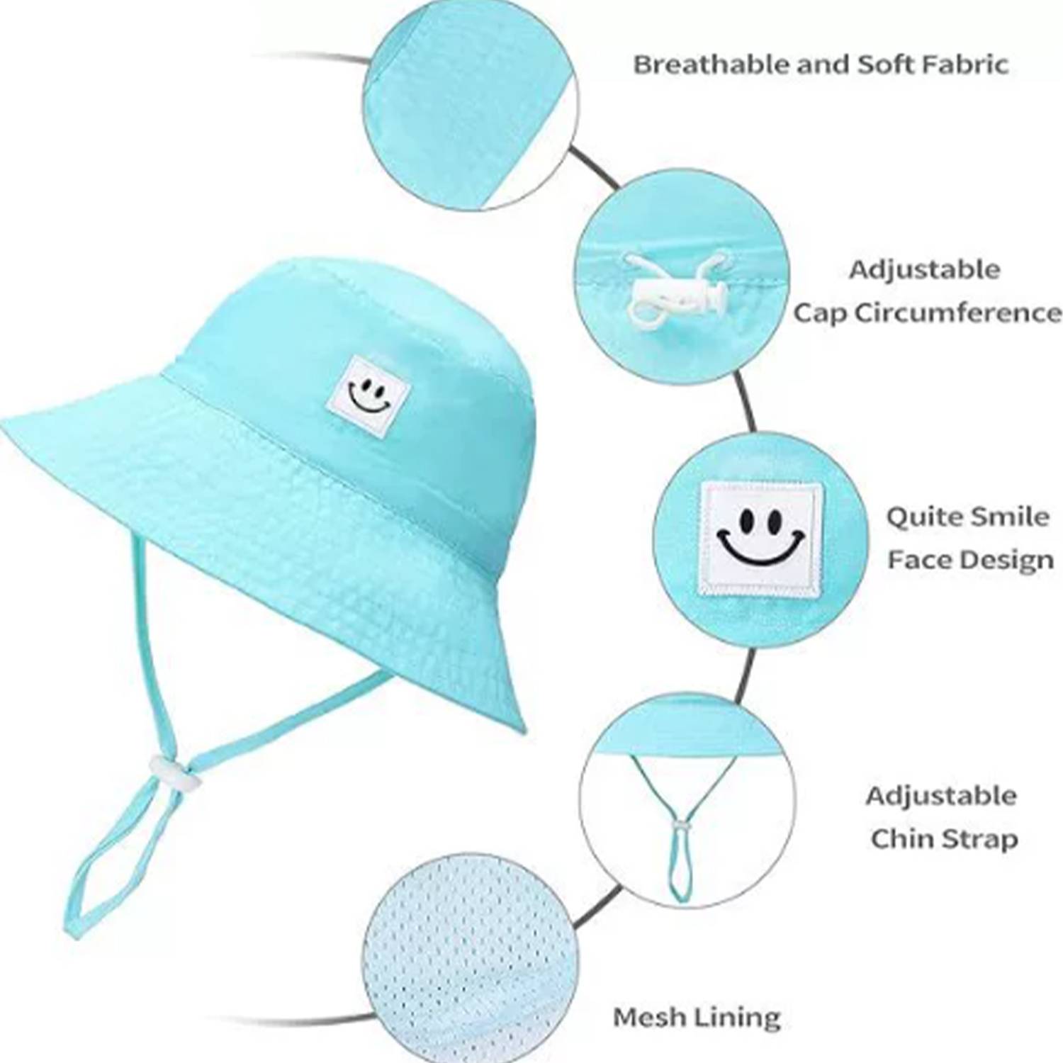 Adjustable Baby Sun Hat – Breathable Wide Brim Design 4