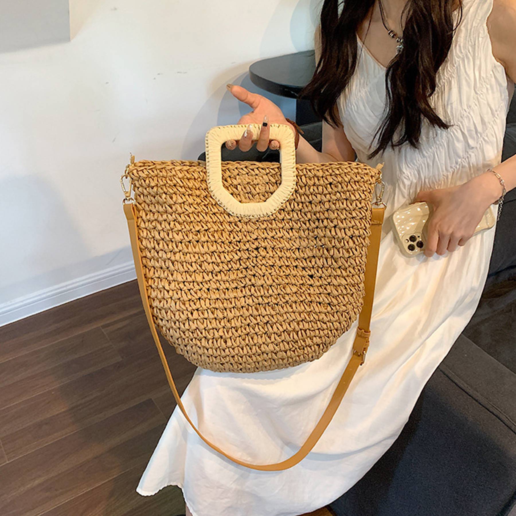 Jute Sleek minimalist woven cross-body bag 5